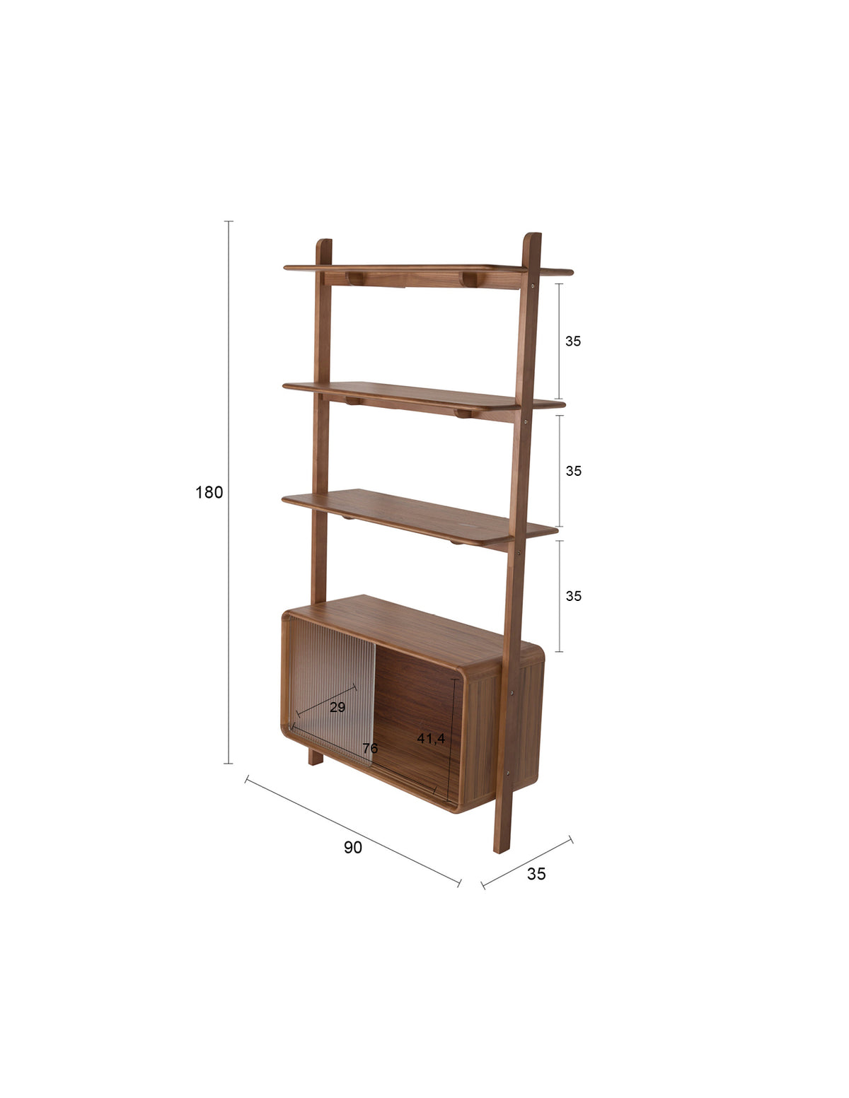 Regal Rise in Braun präsentiert im Onlineshop von KAQTU Design AG. Standregal ist von Zuiver