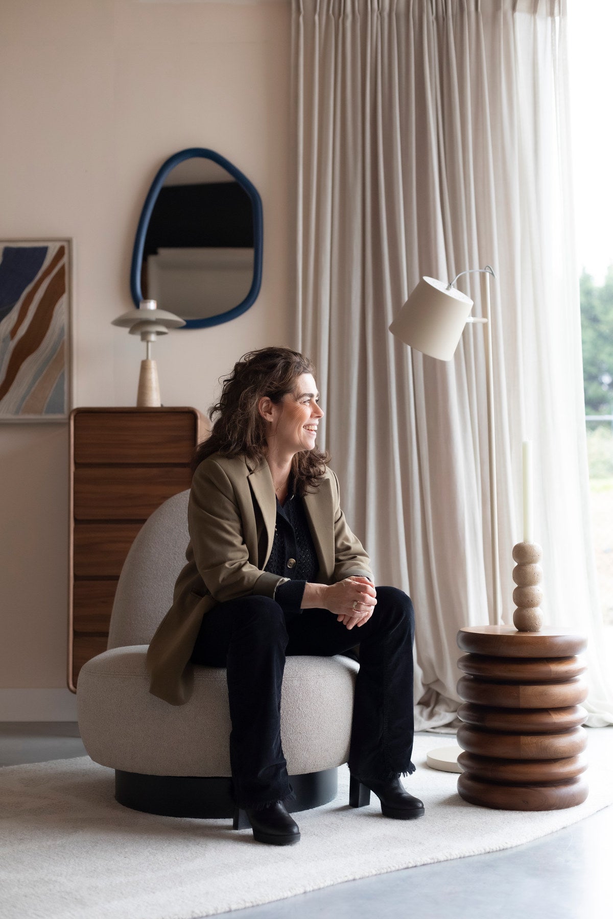 Sessel Eden in Off-White präsentiert im Onlineshop von KAQTU Design AG. Sessel ist von Zuiver