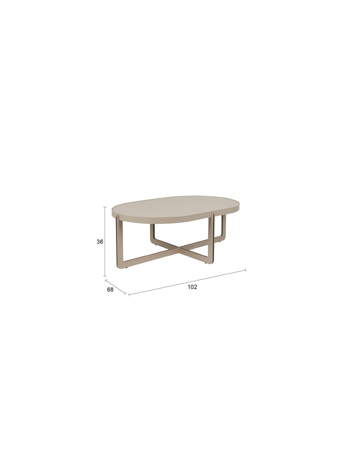 Couchtisch Centre Oval in beige präsentiert im Onlineshop von KAQTU Design AG. Couchtisch ist von Zuiver