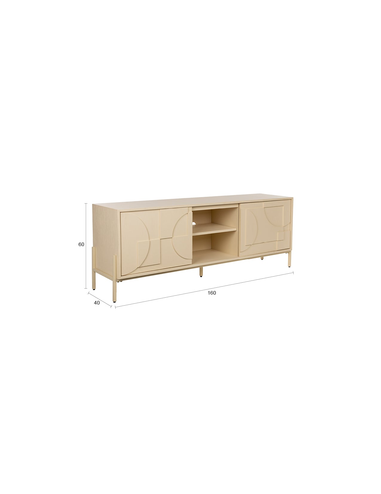 Erleben Sie das Sideboard Faces von Zuiver – ein stilvolles Möbelstück mit faszinierenden Relieftüren aus Eichenholz, das Eleganz und Vielseitigkeit vereint.