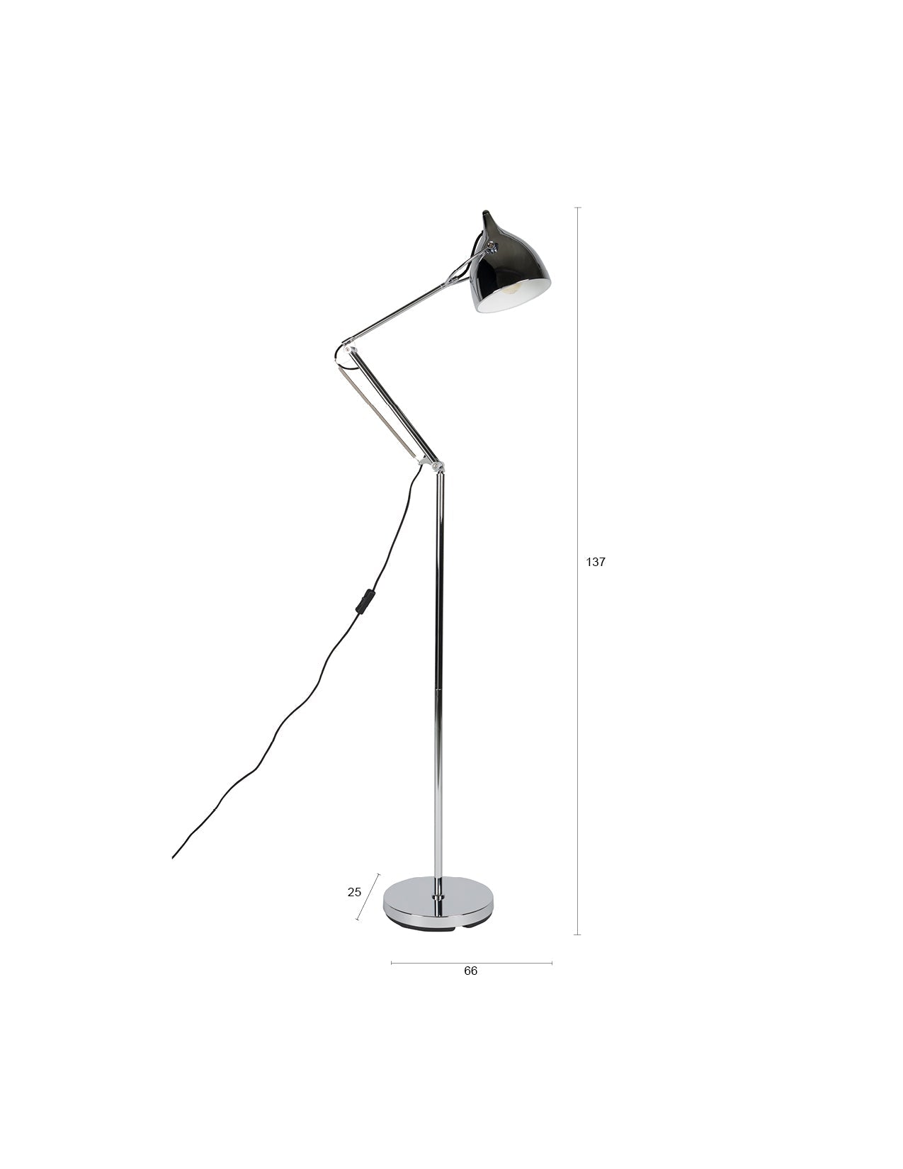 Stehleuchte Reader Chrome in Silber präsentiert im Onlineshop von KAQTU Design AG. Stehleuchte ist von Zuiver