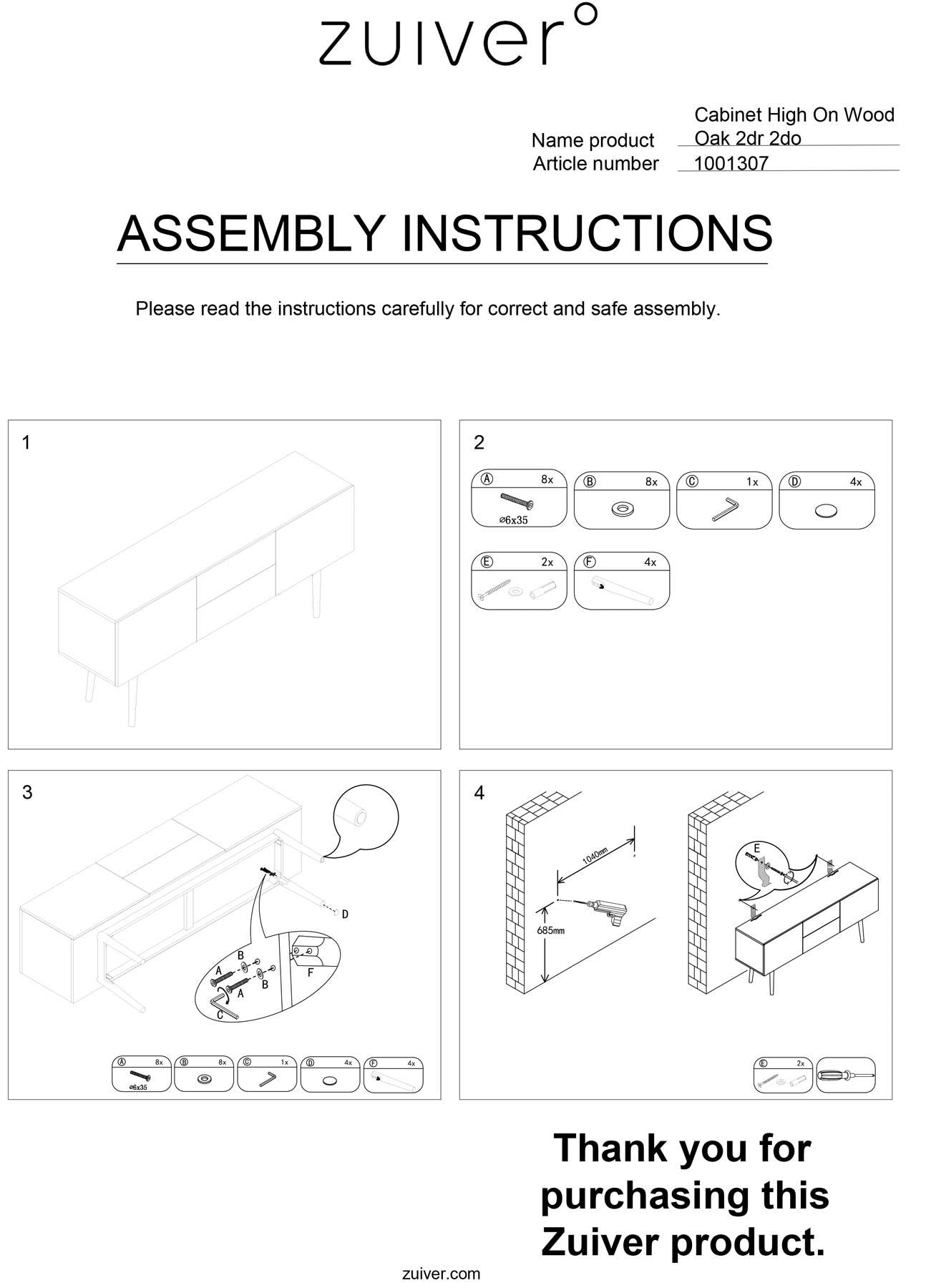 Cabinet High On Wood in Beige präsentiert im Onlineshop von KAQTU Design AG. Cabinet ist von Zuiver