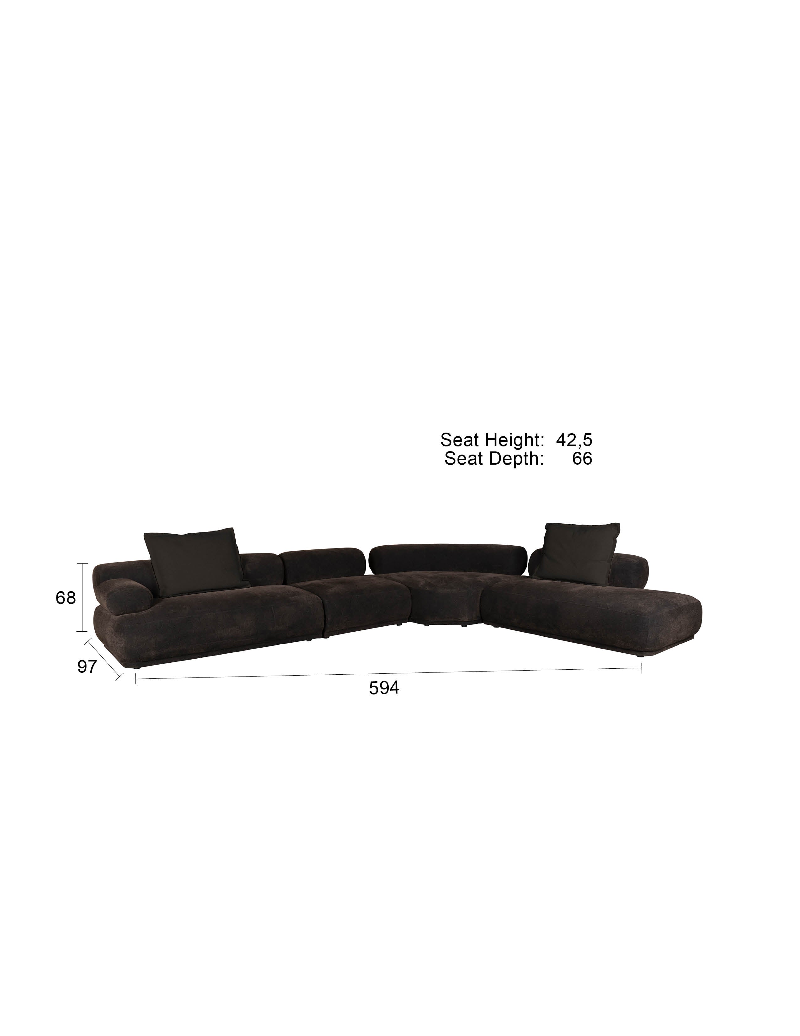 Sofa Rembrandt 7.5-Sitzer Links in Braun präsentiert im Onlineshop von KAQTU Design AG. Ecksofa ist von Zuiver