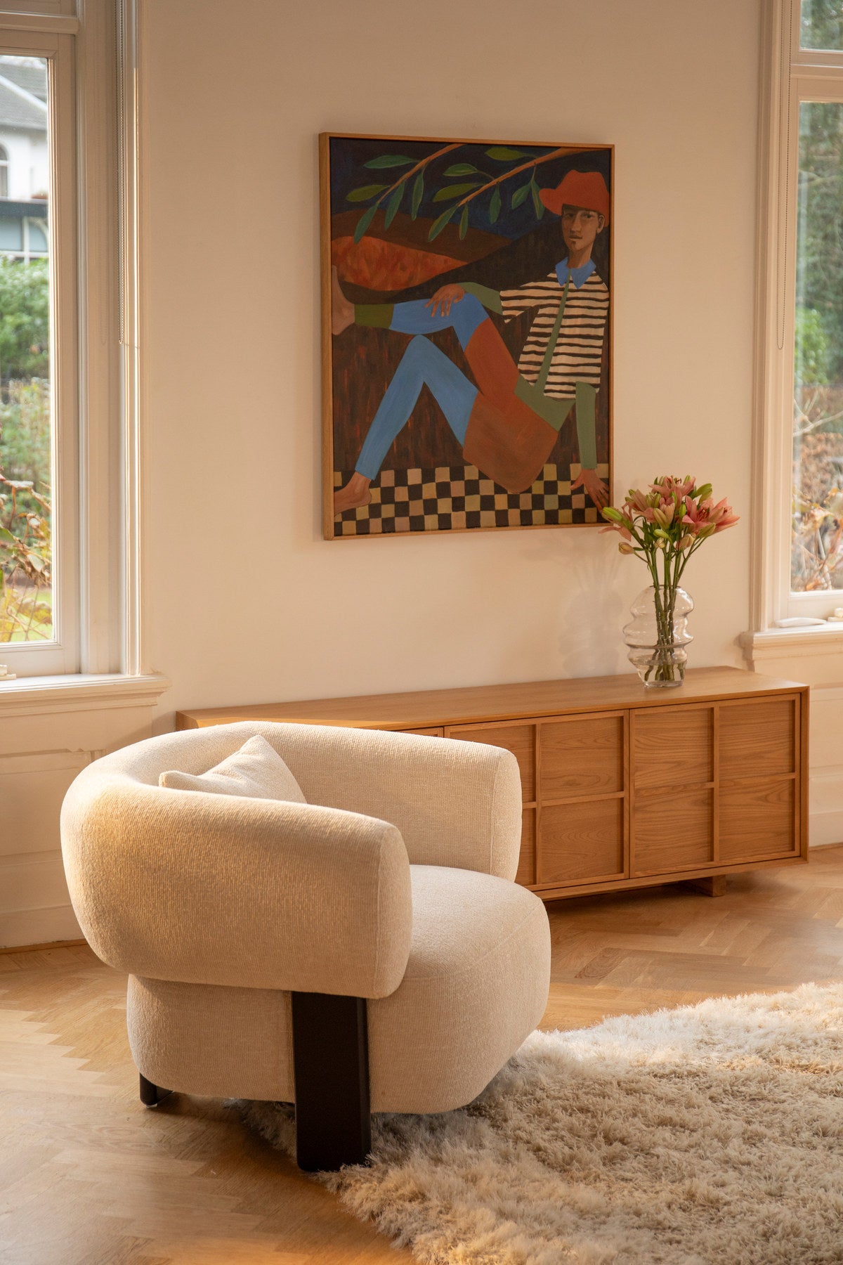 Sessel Neil in beige präsentiert im Onlineshop von KAQTU Design AG. Sessel ist von Zuiver