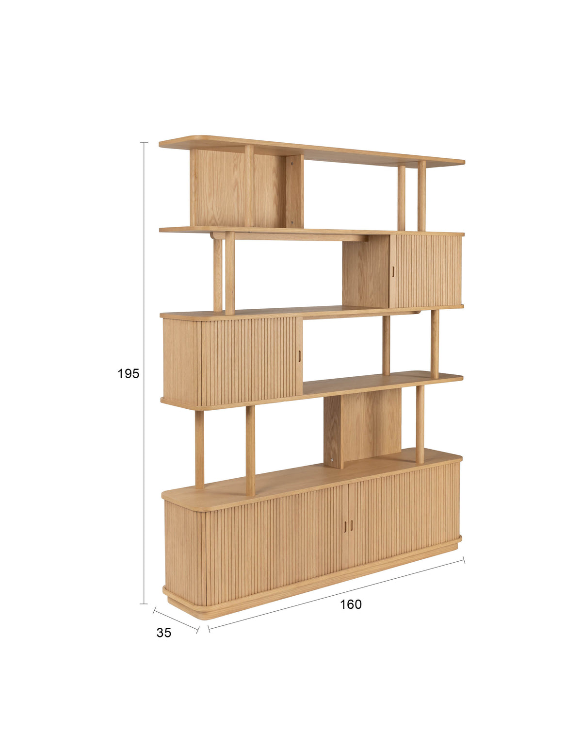 Bücherregal Barbier in Natur präsentiert im Onlineshop von KAQTU Design AG. Cabinet ist von Zuiver