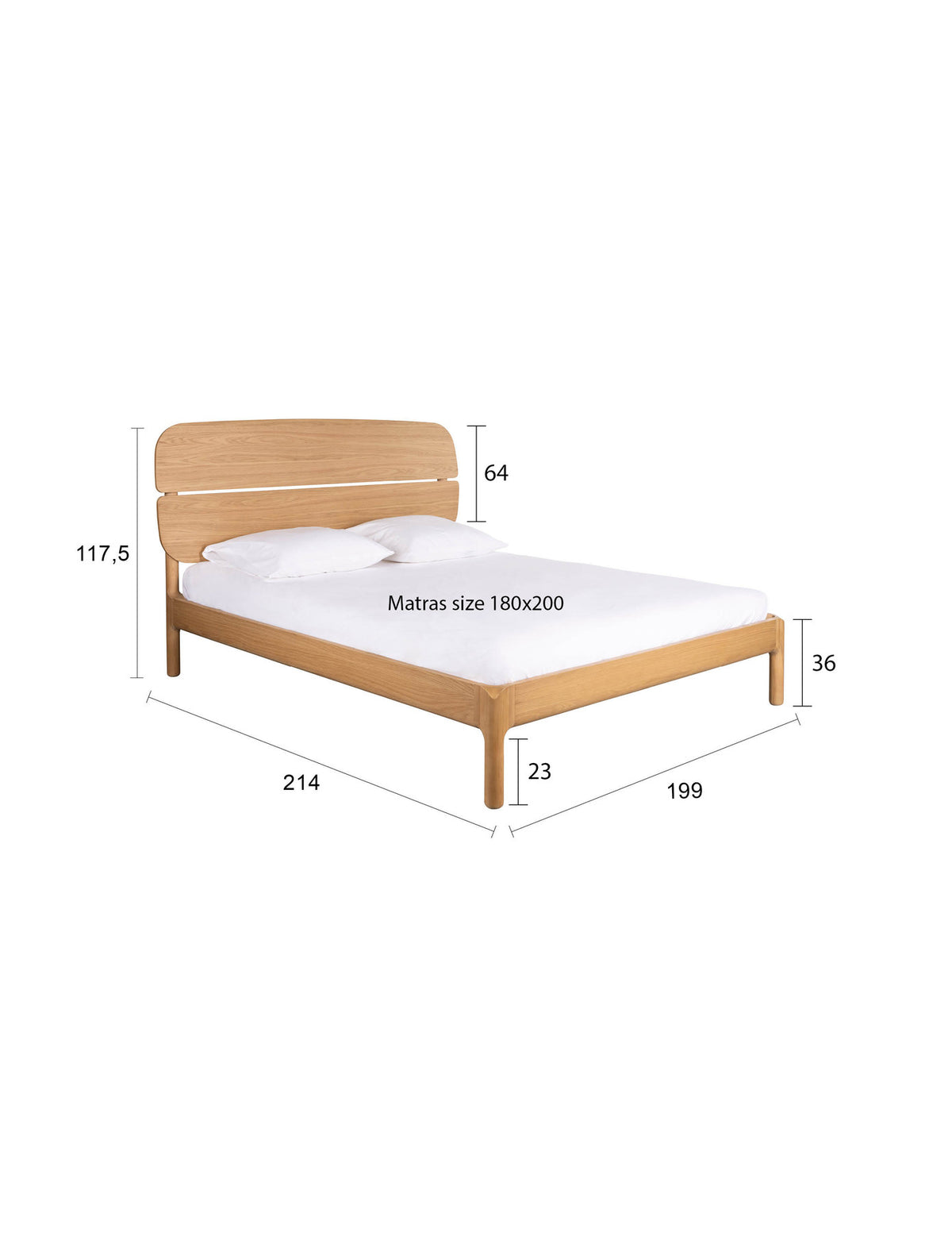 Bett Storm Natural 180 in Natur präsentiert im Onlineshop von KAQTU Design AG. Bett ist von Zuiver