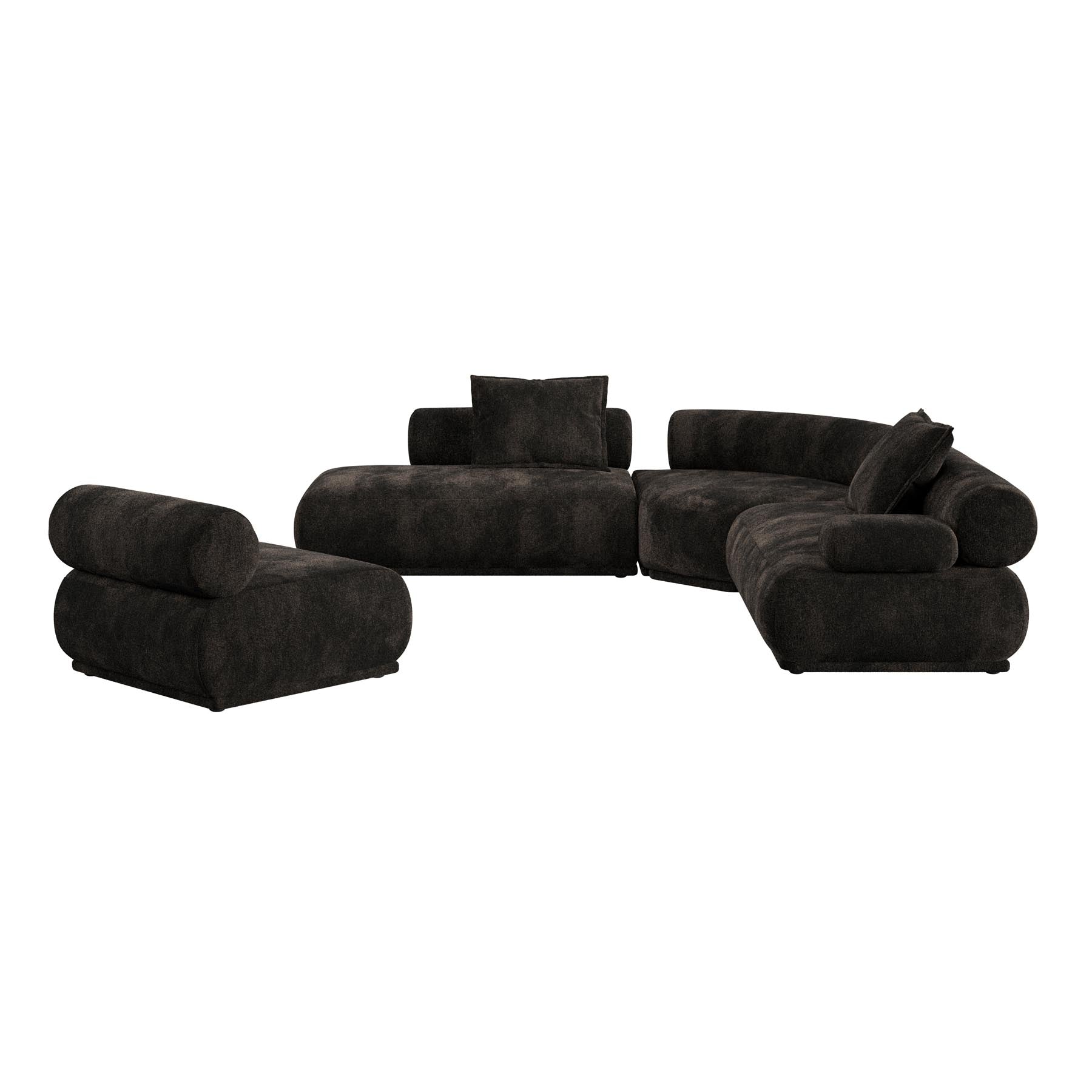 Sofa Rembrandt 7.5-Sitzer Rechts in Braun präsentiert im Onlineshop von KAQTU Design AG. Ecksofa ist von Zuiver
