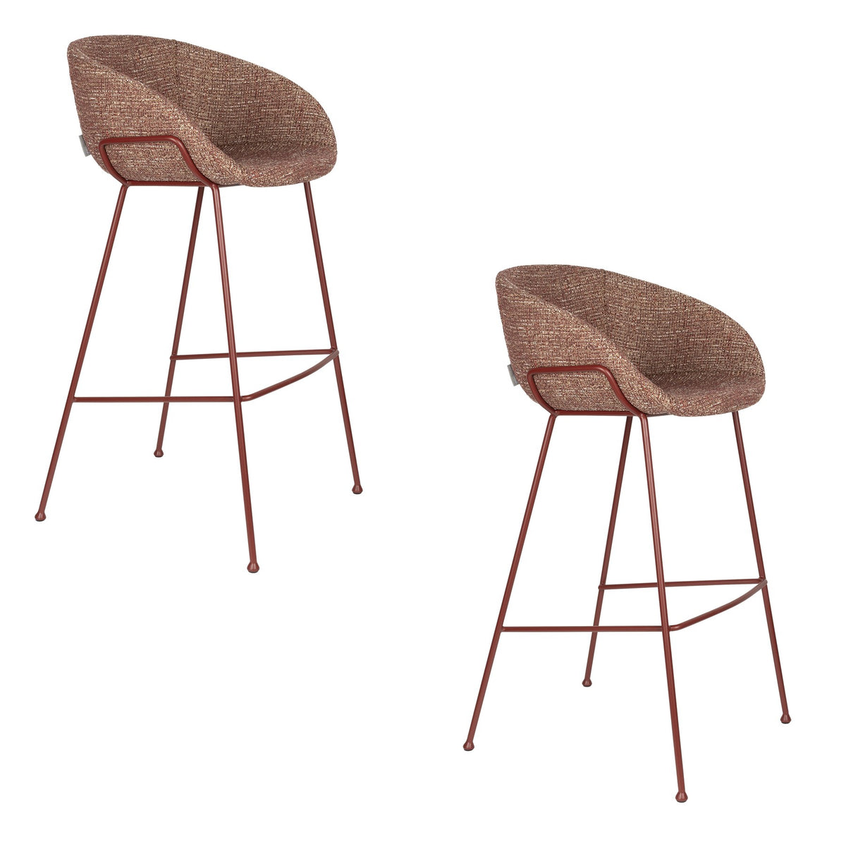 Barhocker Feston in Rot präsentiert im Onlineshop von KAQTU Design AG. Barstuhl ist von Zuiver