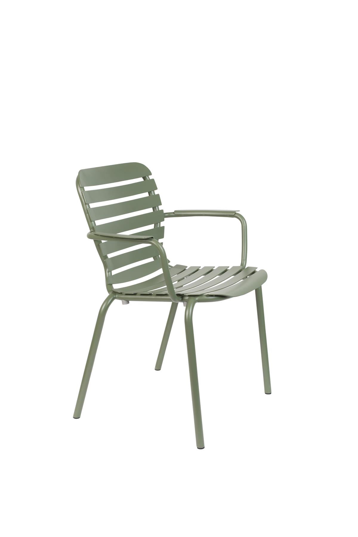 Gartentisch Vondel 168.5 + 4 Armlehnstühle Vondel Grün in Grün präsentiert im Onlineshop von KAQTU Design AG. Gartentischset ist von Zuiver
