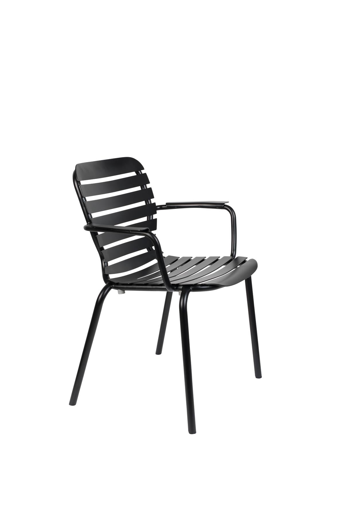 Gartentisch Vondel 214 + 6 Armlehnstühle Vondel Schwarz in Schwarz präsentiert im Onlineshop von KAQTU Design AG. Gartentischset ist von Zuiver