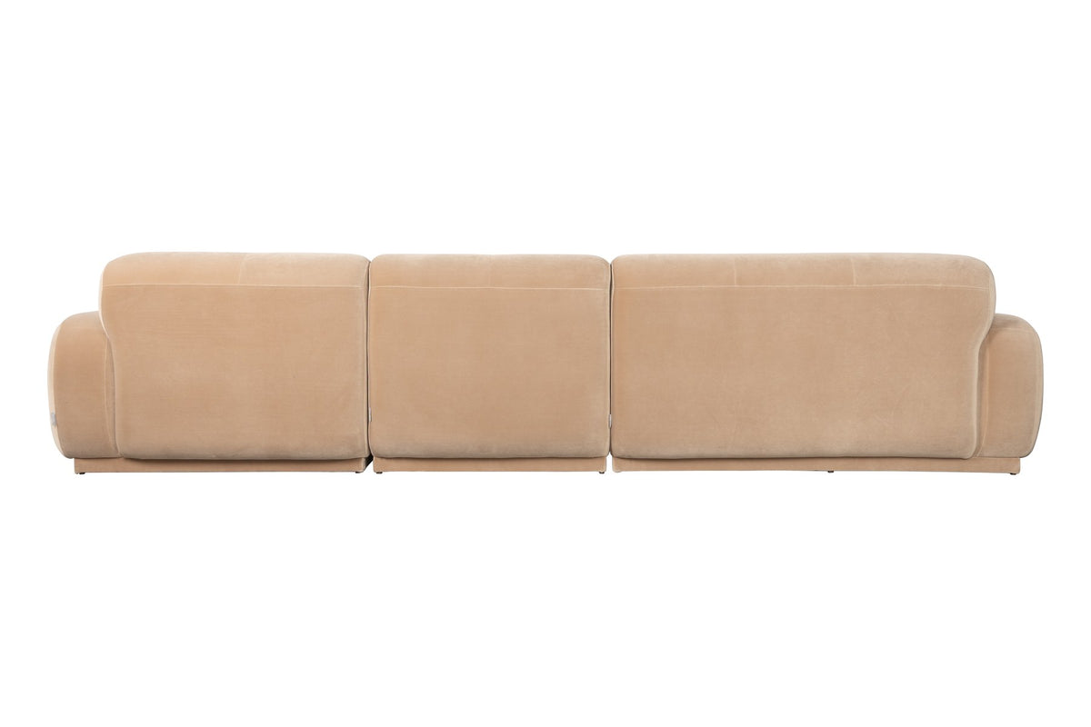 Beiges Ecksofa rechts Hazel von Zuiver mit Chaise Longue, Polyesterbezug und Schaumstofffüllung, grosszügige Sitzfläche für sechs Personen.