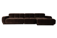 Sofa Hazel 6-seater Chaise Longue Right Brown