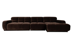 Sofa Hazel 6-seater Chaise Longue Right Brown