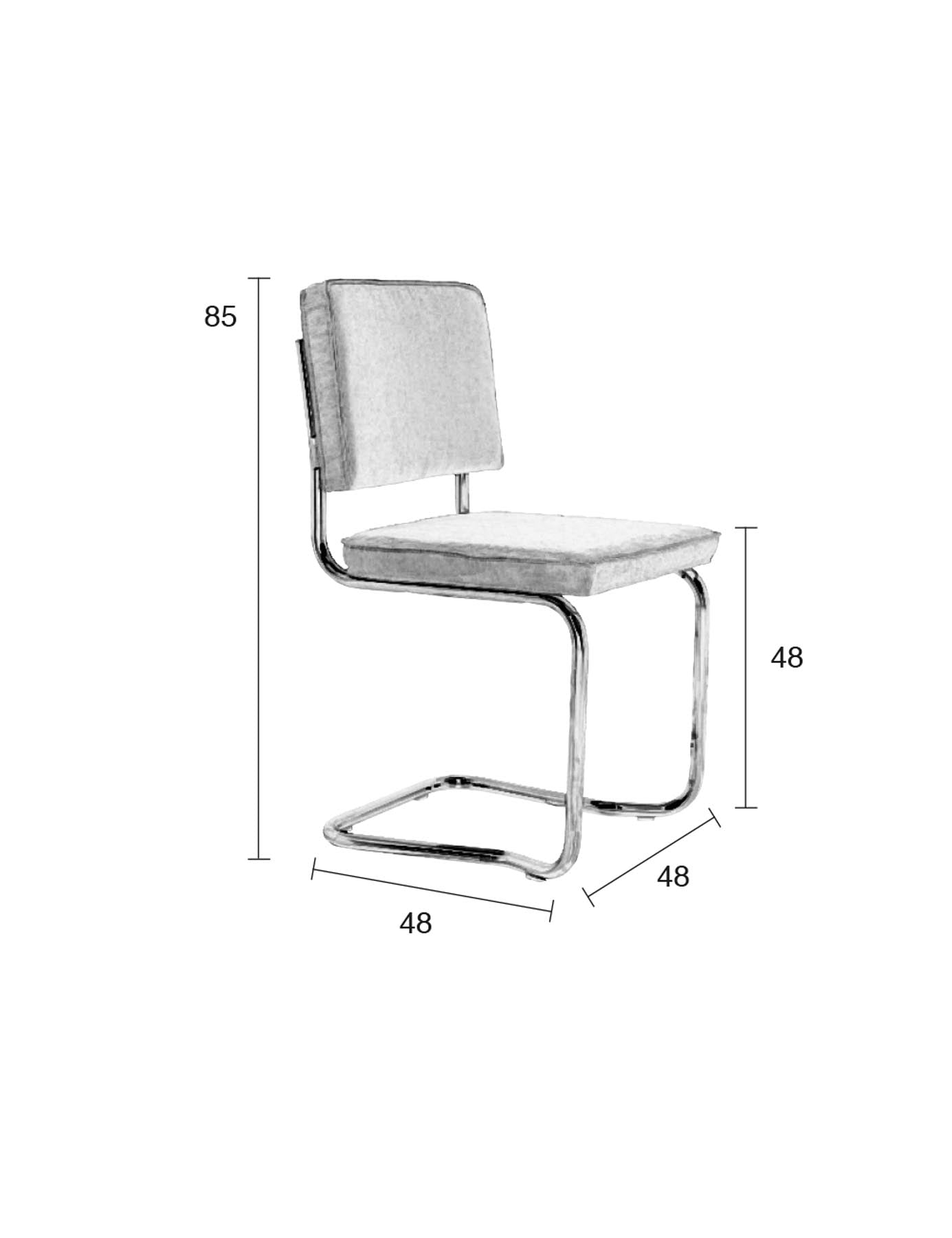 Stuhl Ridge in Graubraun präsentiert im Onlineshop von KAQTU Design AG. Stuhl ist von Zuiver