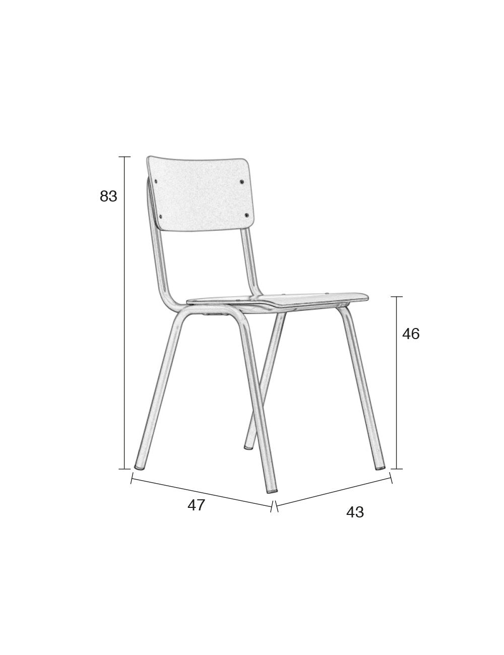 Stuhl Back to School in beige präsentiert im Onlineshop von KAQTU Design AG. Stuhl ist von Zuiver