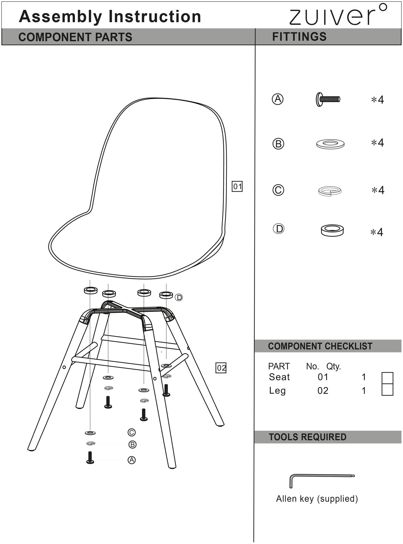 Stuhl Albert Kuip gepolstert in Beige präsentiert im Onlineshop von KAQTU Design AG. Stuhl ist von Zuiver