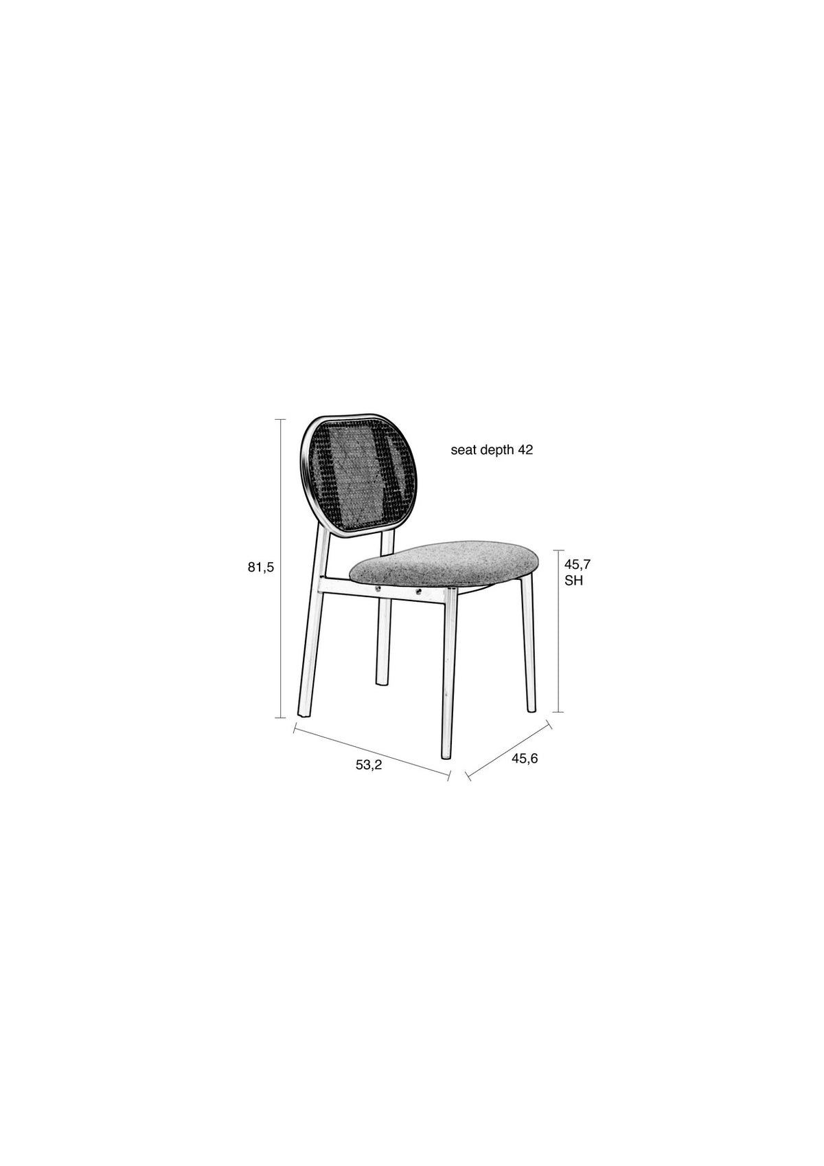Stuhl Spike in Grau präsentiert im Onlineshop von KAQTU Design AG. Stuhl ist von Zuiver