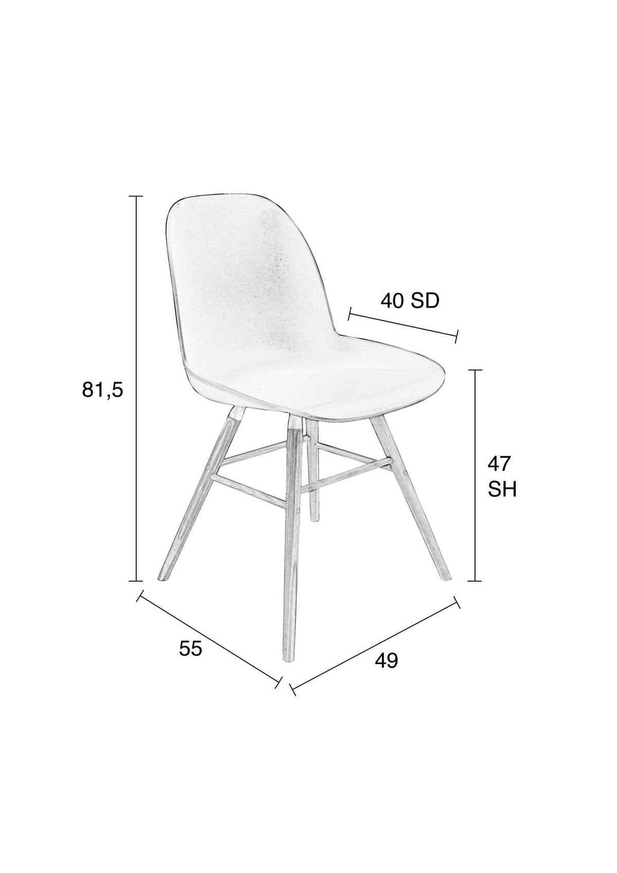 Stuhl Albert Kuip in Braun präsentiert im Onlineshop von KAQTU Design AG. Stuhl ist von Zuiver