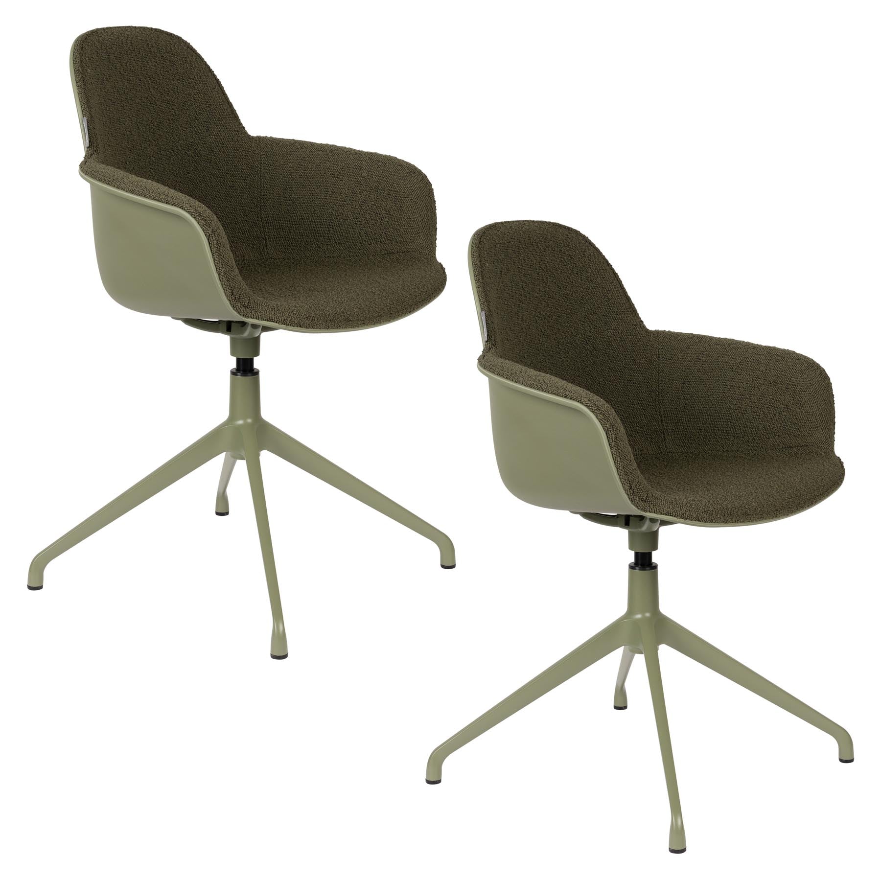 Armlehnstuhl Albert Kuip Swivel  in Grün präsentiert im Onlineshop von KAQTU Design AG. Dreh-Schalenstuhl mit Armlehnen ist von Zuiver