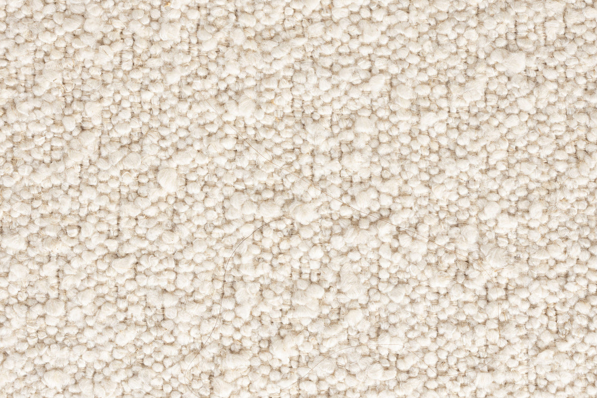 Beiger Stuhl mit Armlehne Flexback mit Bouclé-Sitzschale und braunem Buchenholzgestell