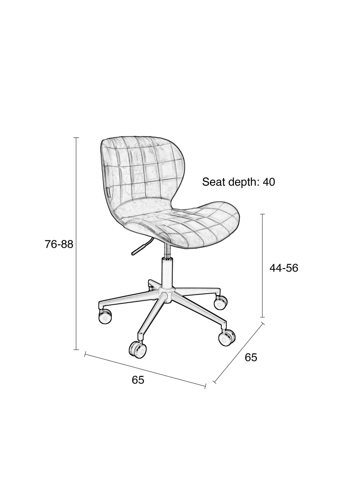 Bürostuhl OMG in Grau präsentiert im Onlineshop von KAQTU Design AG. Bürostuhl ist von Zuiver