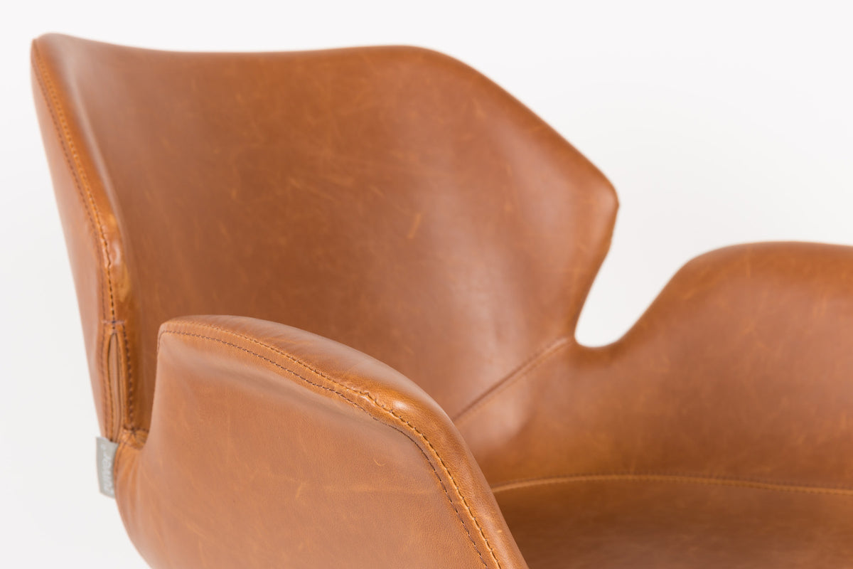 Bürostuhl Nikki in Braun präsentiert im Onlineshop von KAQTU Design AG. Bürostuhl ist von Zuiver