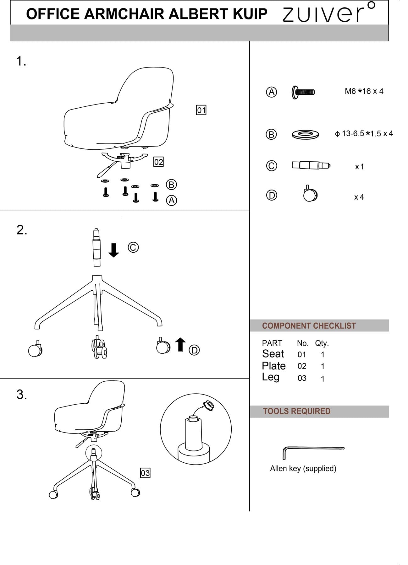 Bürostuhl mit Armlehne Albert Kuip  in Taupe präsentiert im Onlineshop von KAQTU Design AG. Bürostuhl mit Armlehne ist von Zuiver