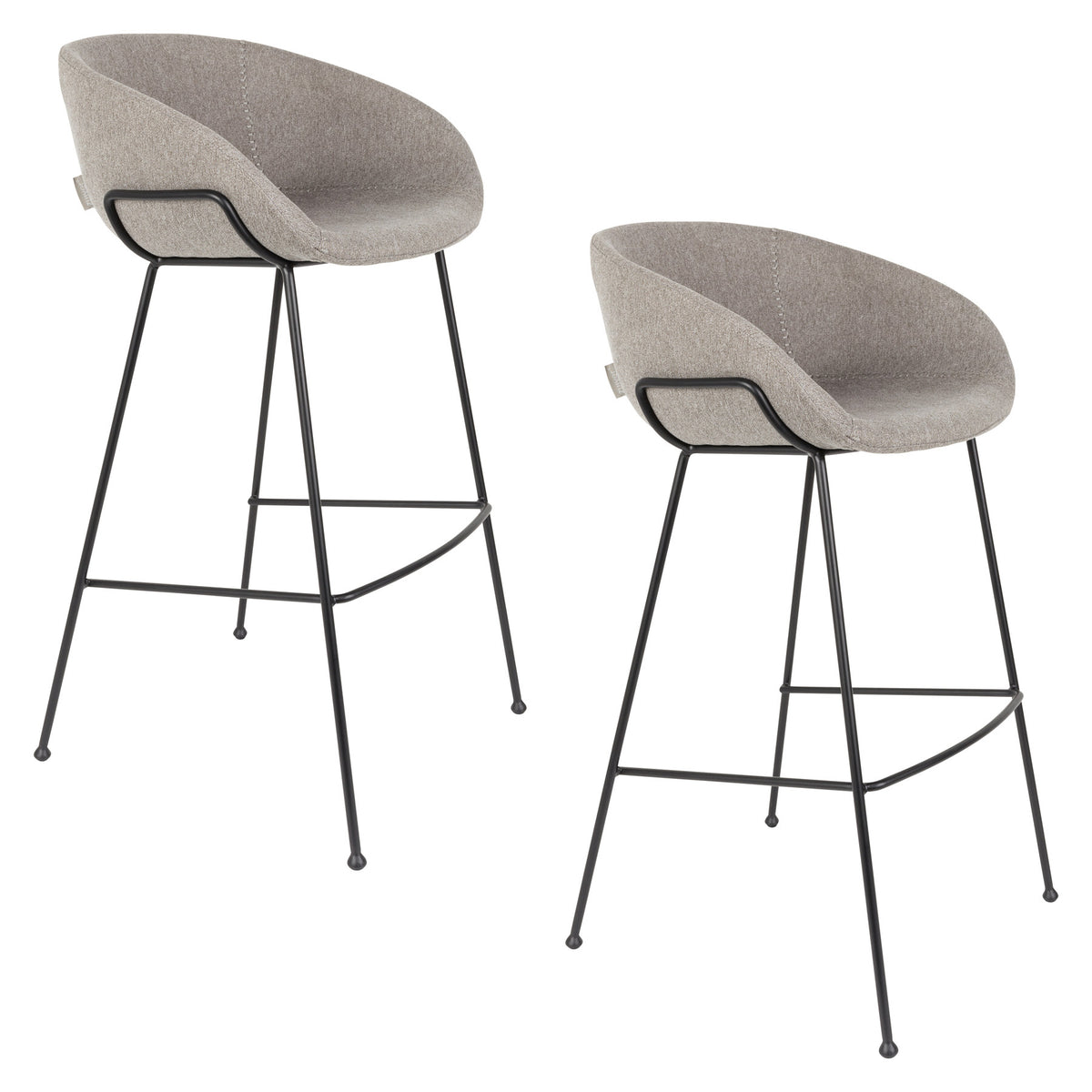 Barstuhl Feston in Grau präsentiert im Onlineshop von KAQTU Design AG. Barstuhl ist von Zuiver