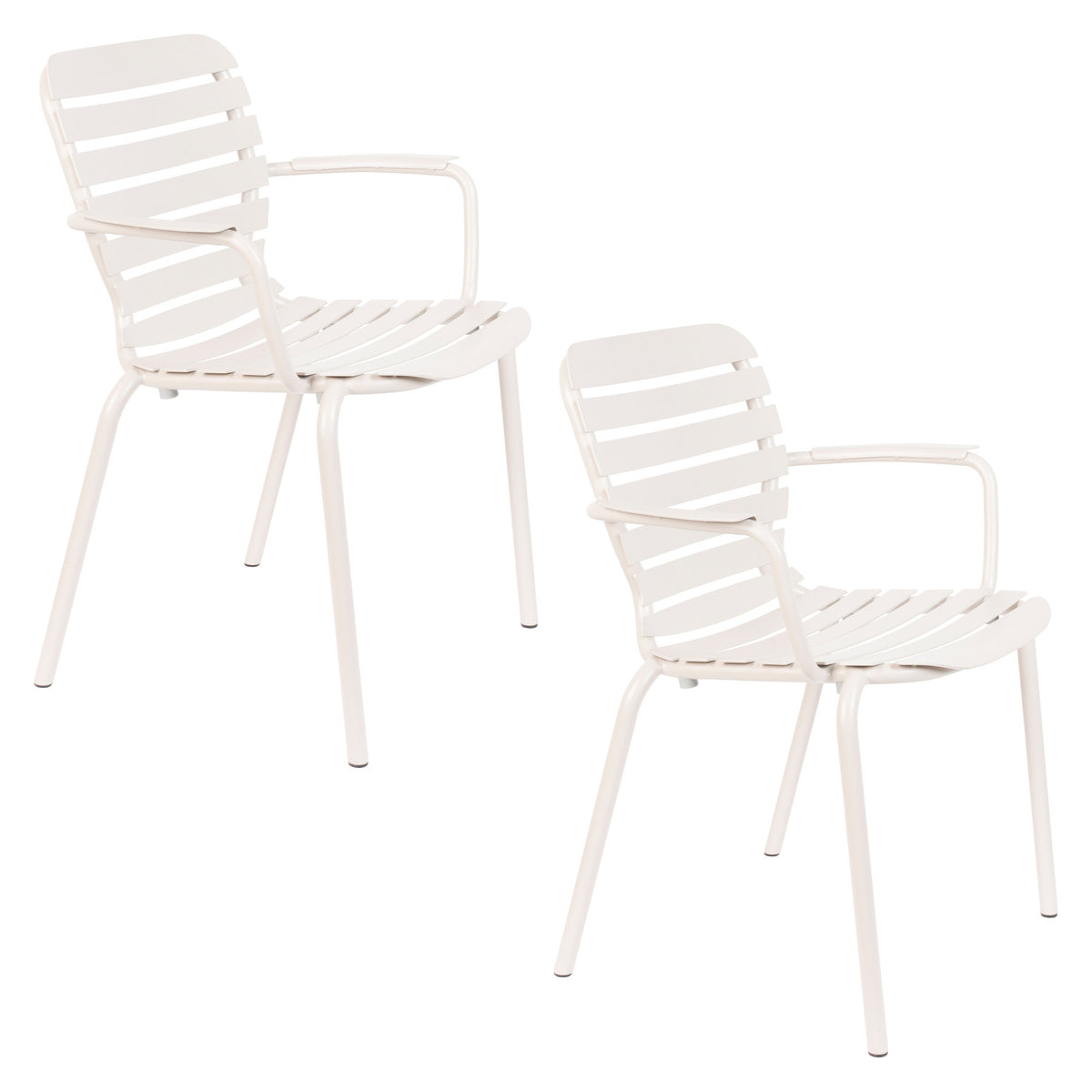 Gartenstuhl mit Armlehne Vondel in Weiss präsentiert im Onlineshop von KAQTU Design AG. Gartenstuhl mit Armlehnen ist von Zuiver