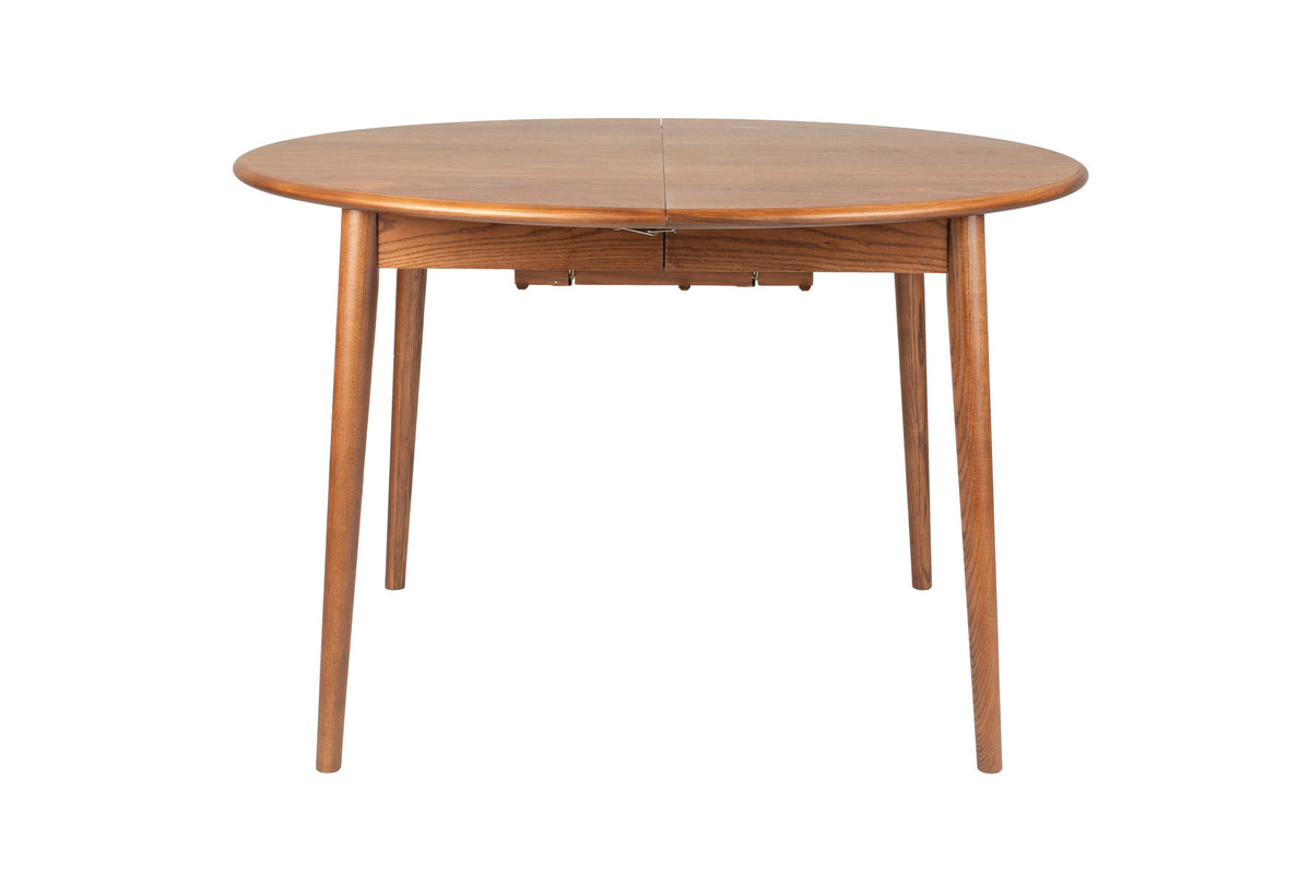 Twist Tisch rund 120/160 Nussbaum in Braun präsentiert im Onlineshop von KAQTU Design AG. Esstisch ist von Zuiver