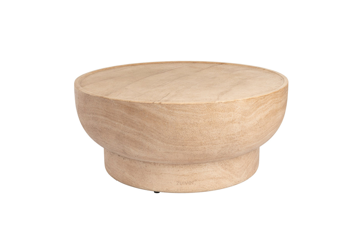 Edler Couchtisch rund in beige präsentiert im Onlineshop von KAQTU Design AG. Couchtisch ist von Zuiver