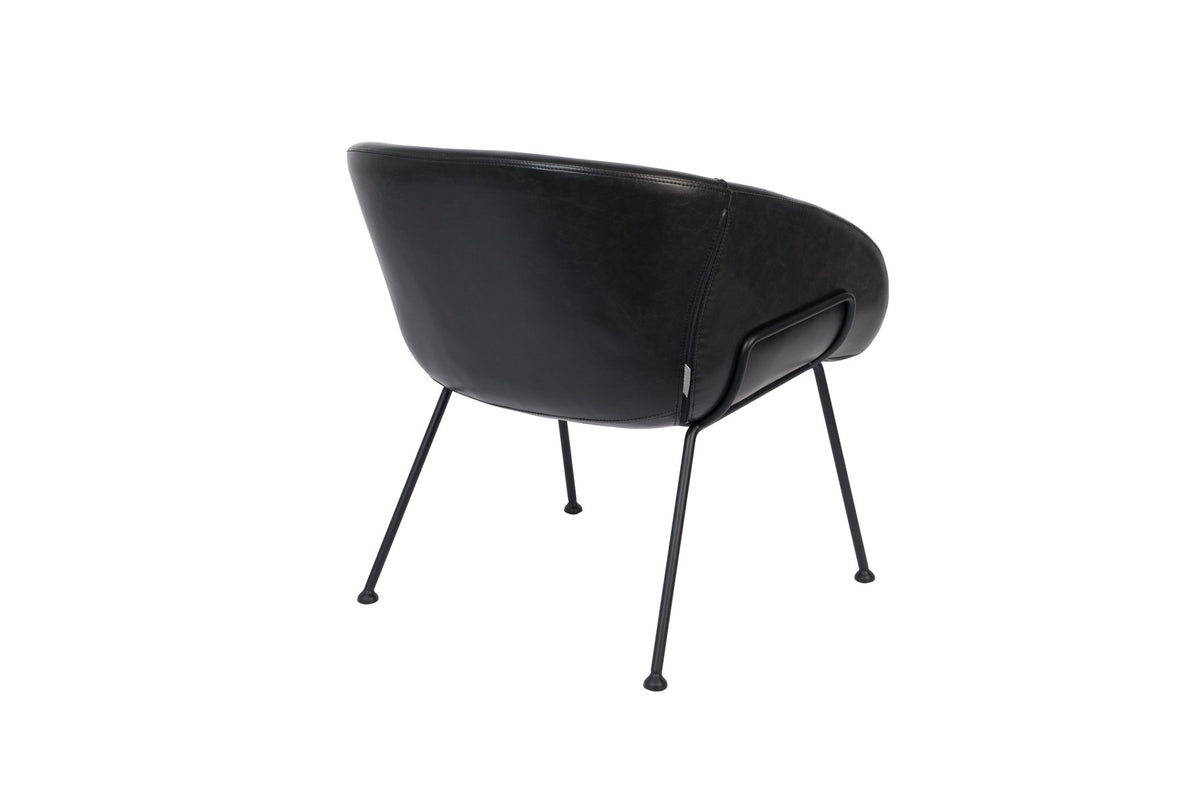 Lounge Sessel Feston in Schwarz präsentiert im Onlineshop von KAQTU Design AG. Sessel mit Armlehnen ist von Zuiver