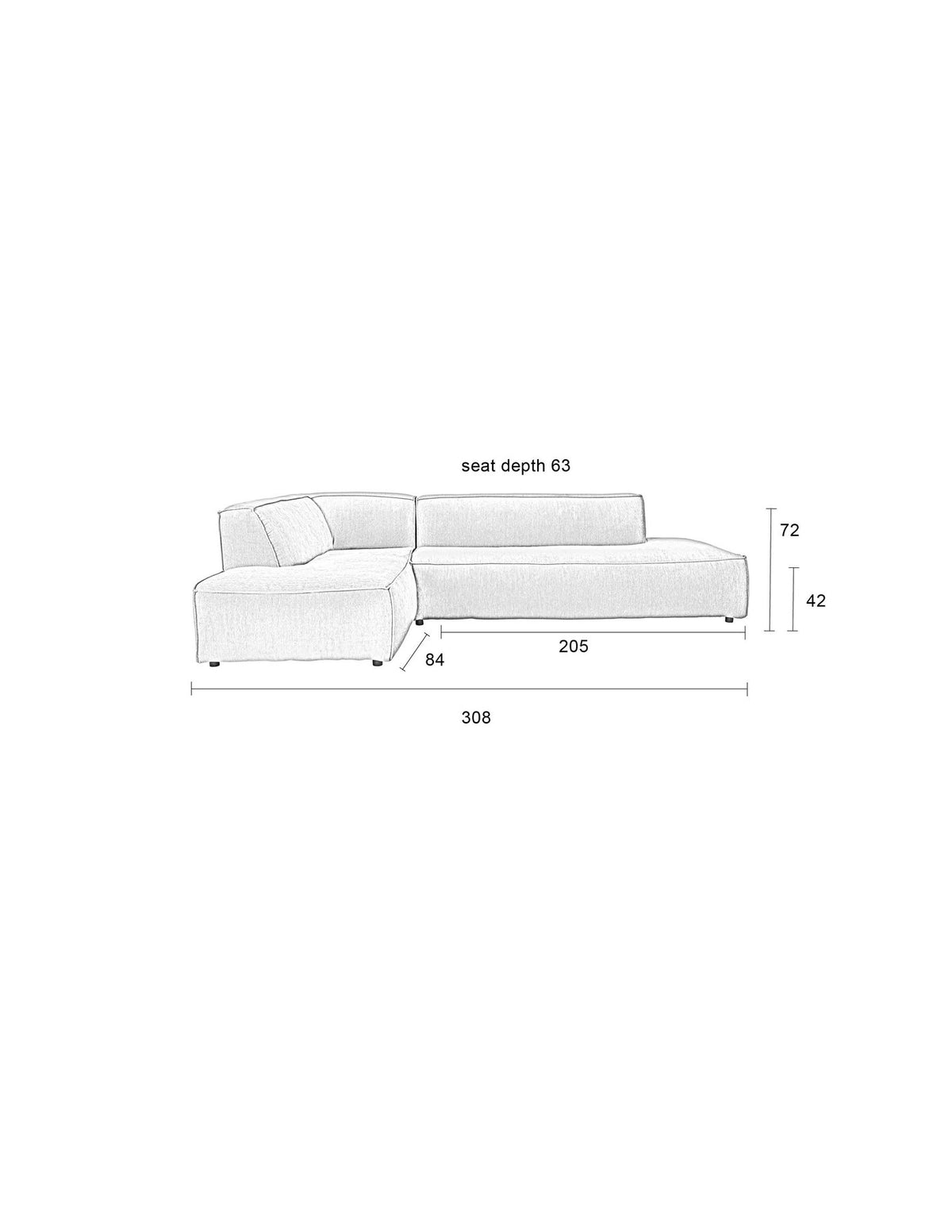 SOFA FAT FREDDY rechts in Natur präsentiert im Onlineshop von KAQTU Design AG. Ecksofa rechts ist von Zuiver