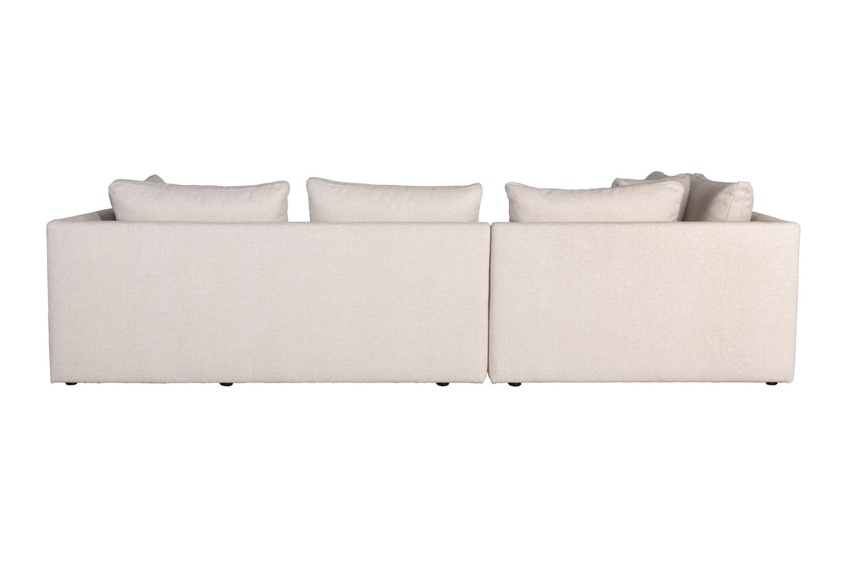 L-Sofa Prosper Sofa Right von Zuiver in Beige mit grob gewebtem Polyesterbezug, niedrige Beine