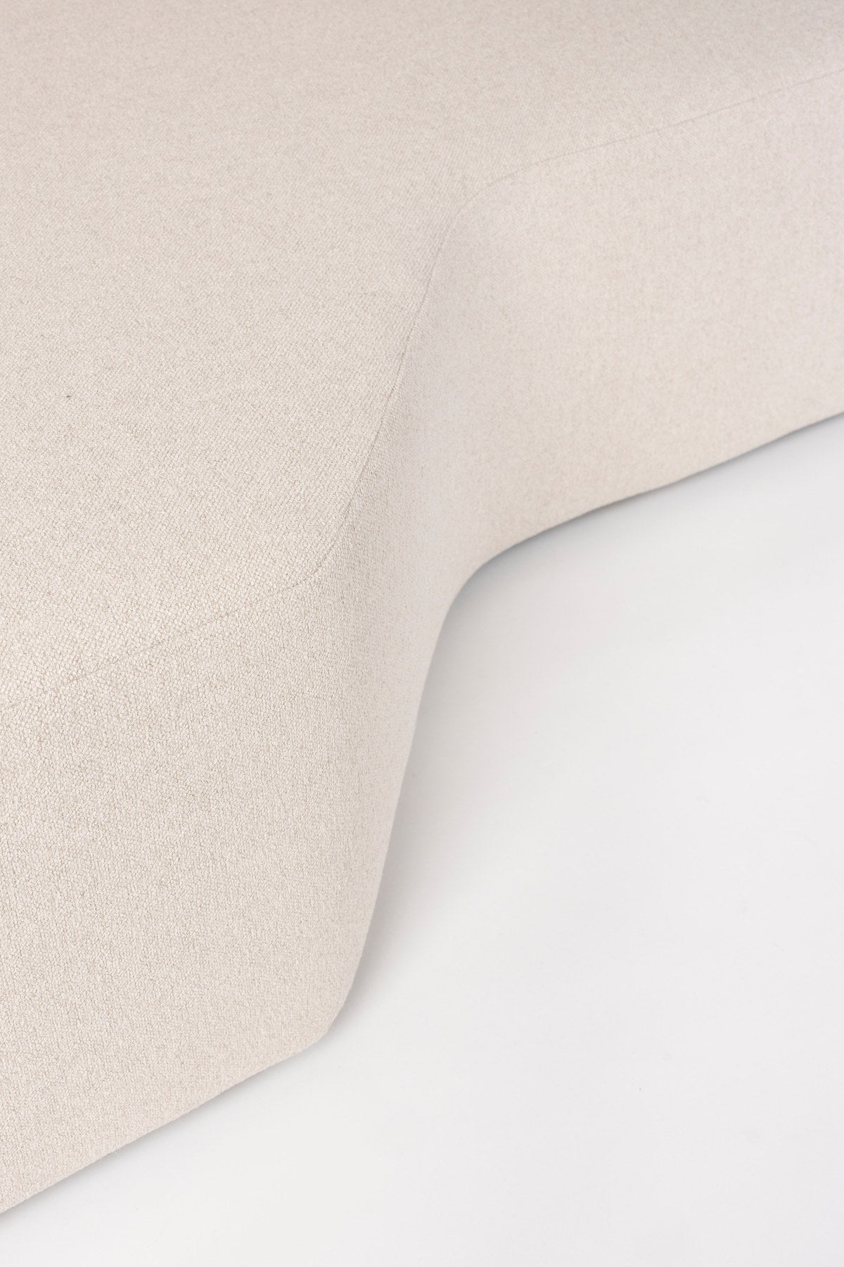 L-Sofa Prosper Sofa Right von Zuiver in Beige mit grob gewebtem Polyesterbezug, niedrige Beine