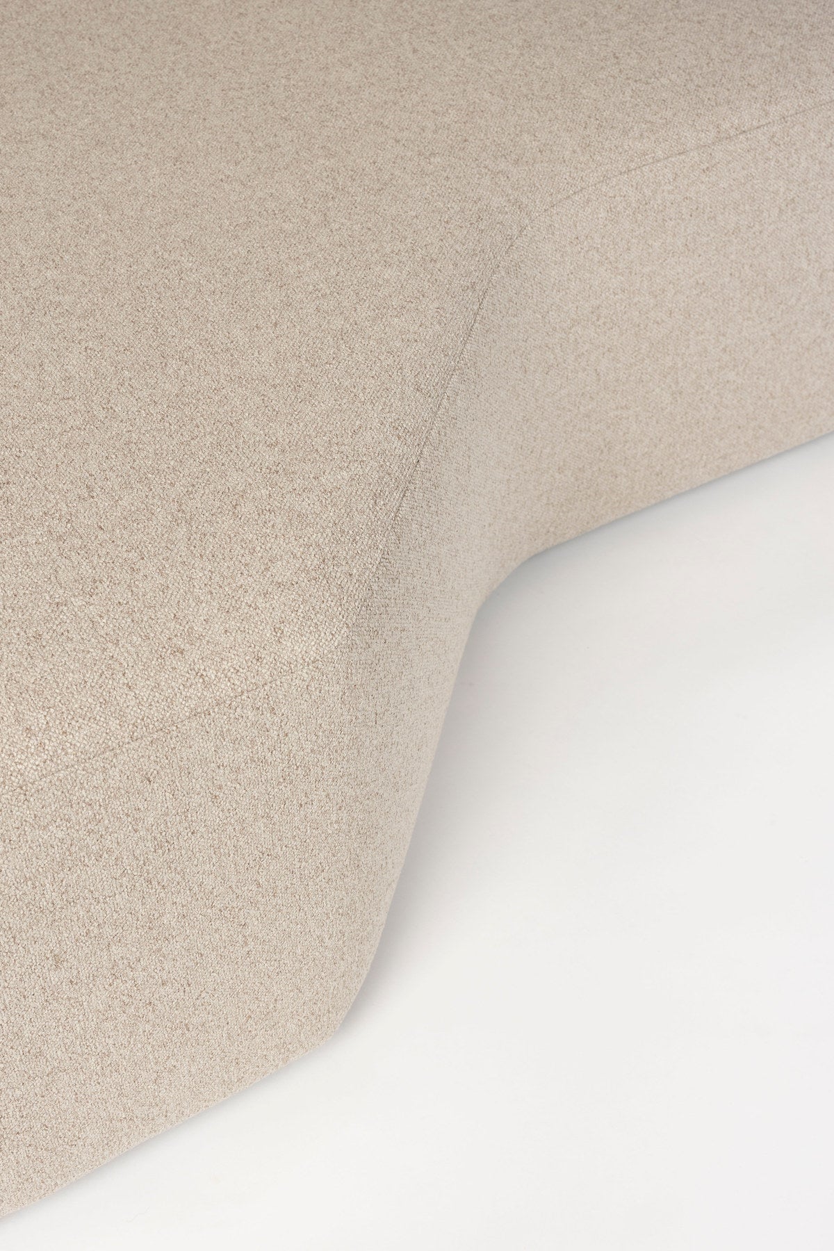 L-Sofa Prosper Sofa Right von Zuiver in Beige mit grob gewebtem Polyesterbezug, niedrige Beine