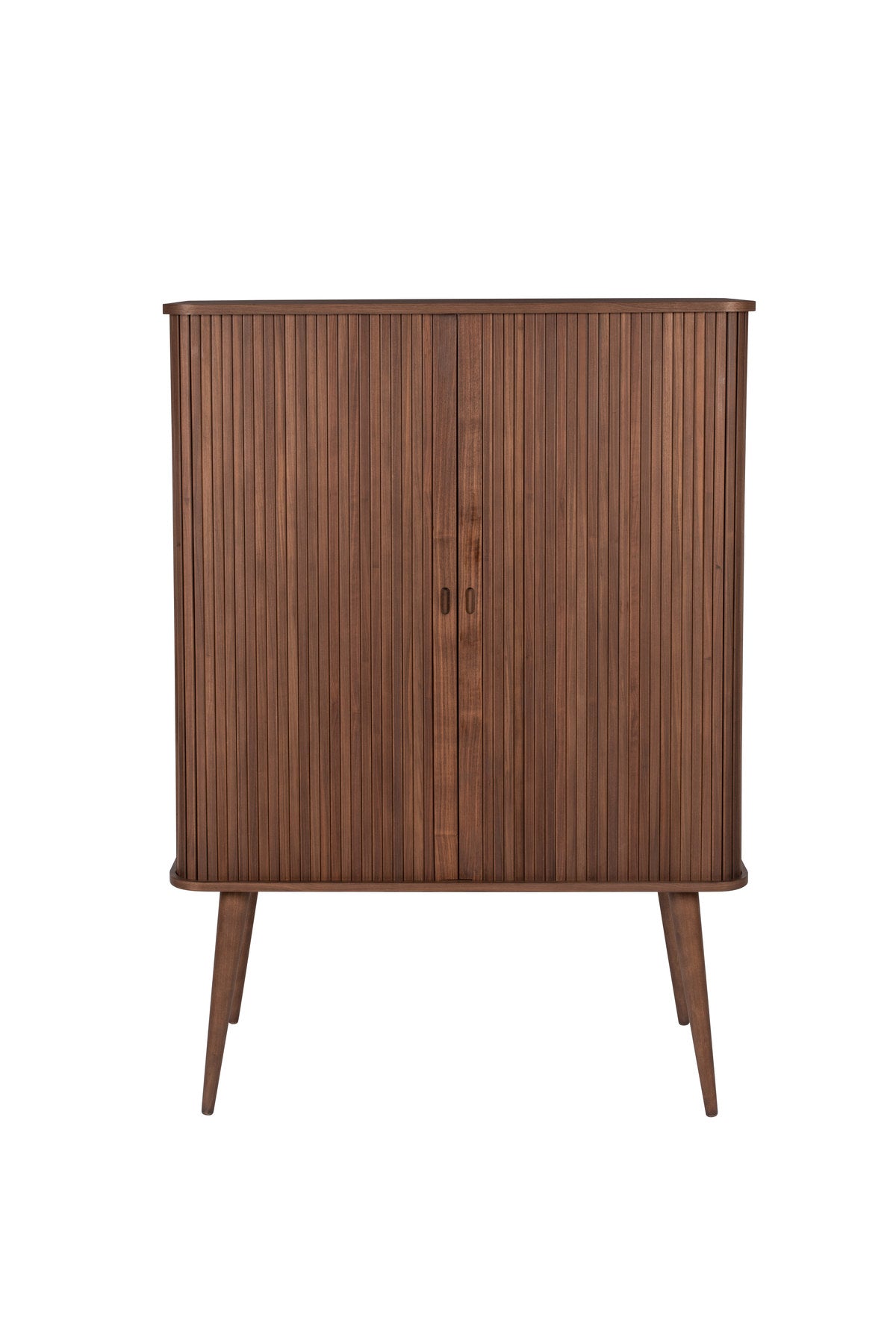 Sideboard Barbier von Zuiver mit Holzfurnier, Lamellen-Schiebetüren und Beinen