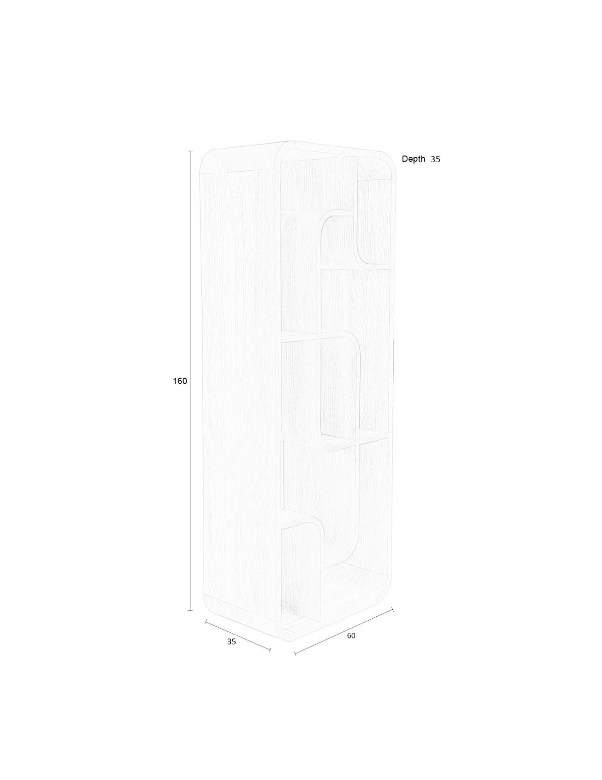 Seven Regal Natur in Natur präsentiert im Onlineshop von KAQTU Design AG. Standregal ist von Zuiver