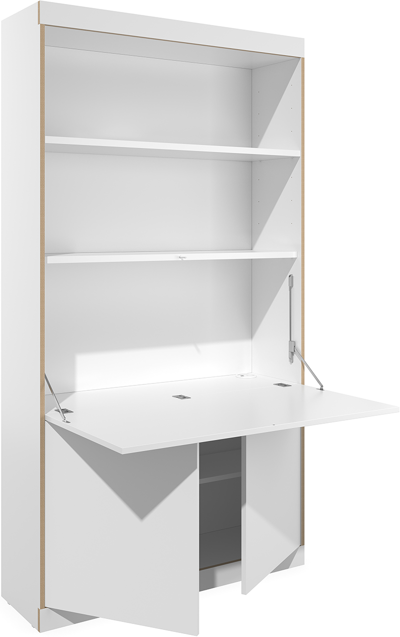 FLAI Home Office hoch in Weiss präsentiert im Onlineshop von KAQTU Design AG. Sekretär ist von Müller Möbelwerkstätten