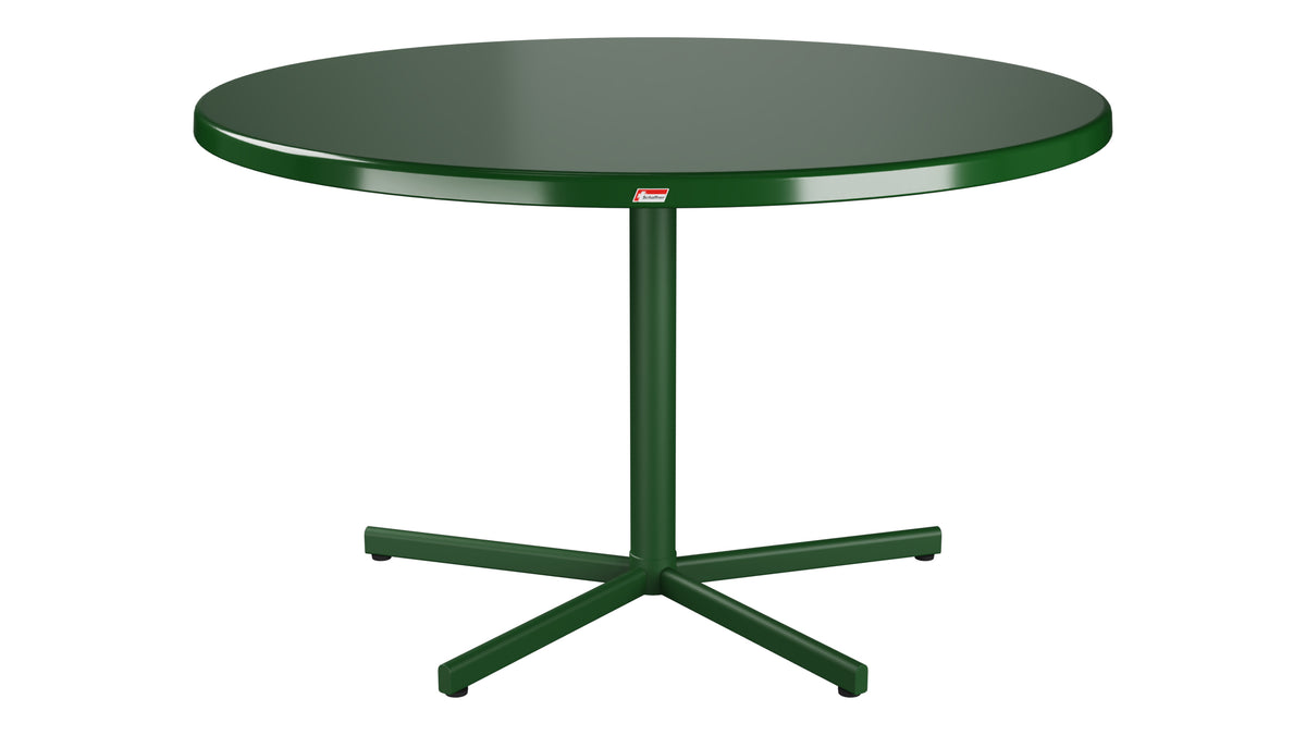 Bodensee Glasfaser-Gartentisch ø120 klappbar in Tannengrün präsentiert im Onlineshop von KAQTU Design AG. Gartentisch ist von Schaffner