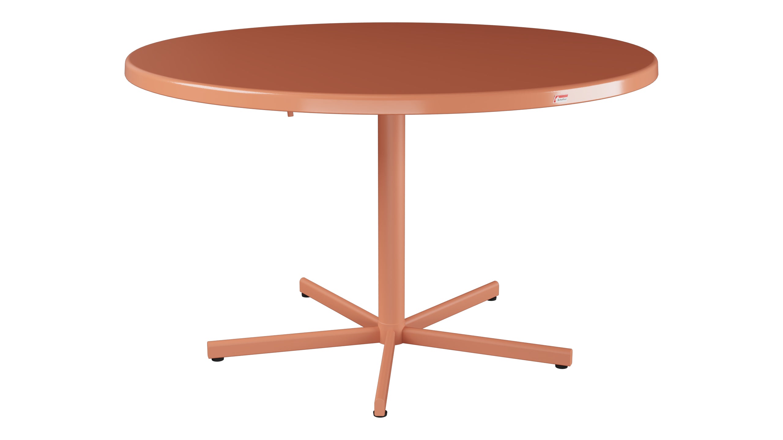 Bodensee Glasfaser-Gartentisch ø120 klappbar in Pastellterracotta präsentiert im Onlineshop von KAQTU Design AG. Gartentisch ist von Schaffner