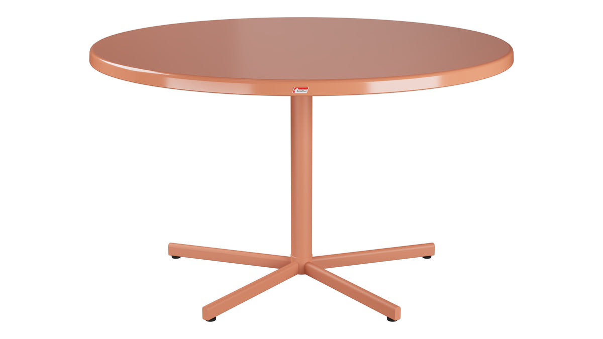 Bodensee Glasfaser-Gartentisch ø120 klappbar in Pastellterracotta präsentiert im Onlineshop von KAQTU Design AG. Gartentisch ist von Schaffner