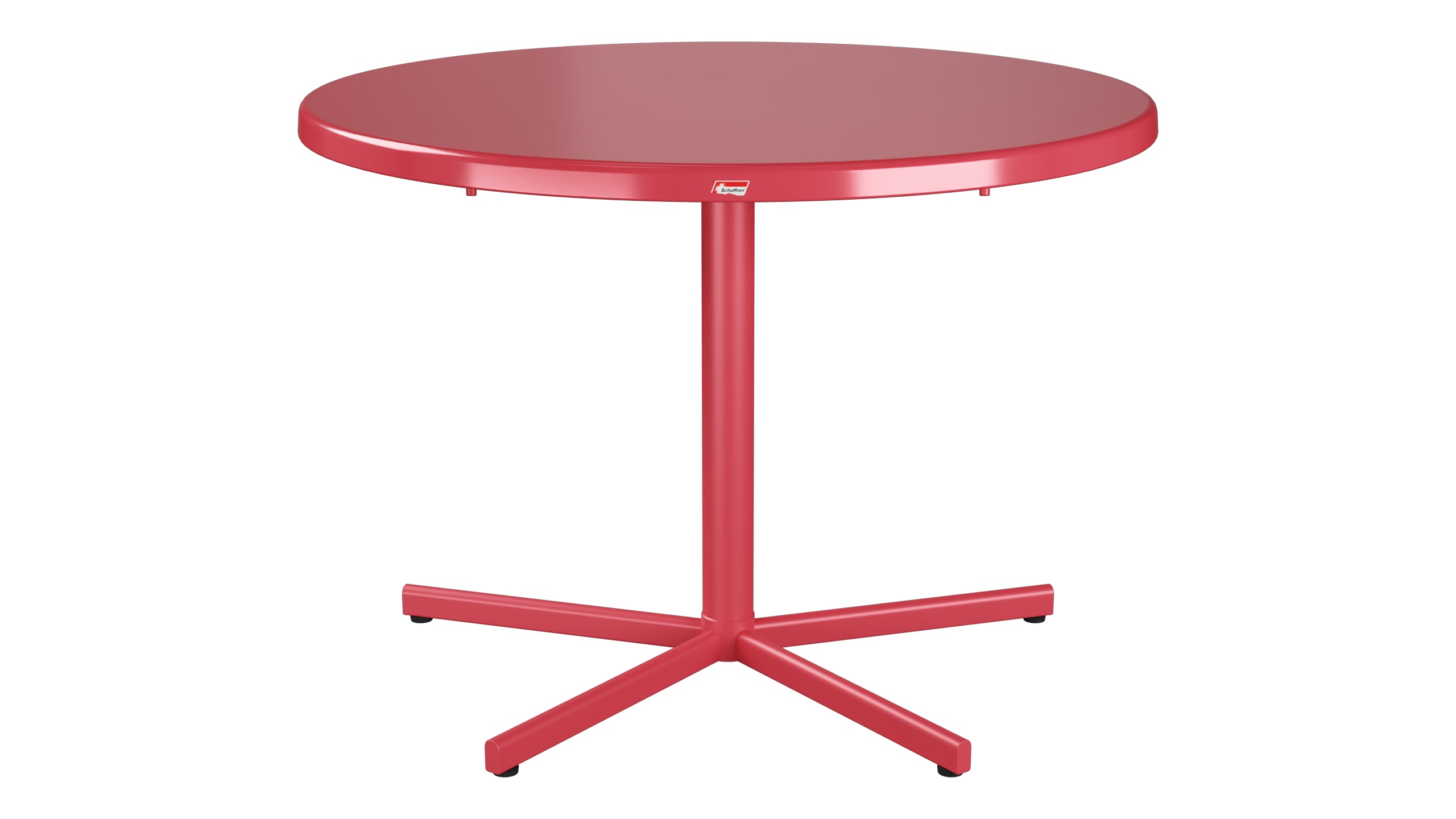 Bodensee Glasfaser-Gartentisch ø100 klappbar in Ahornrot präsentiert im Onlineshop von KAQTU Design AG. Gartentisch ist von Schaffner