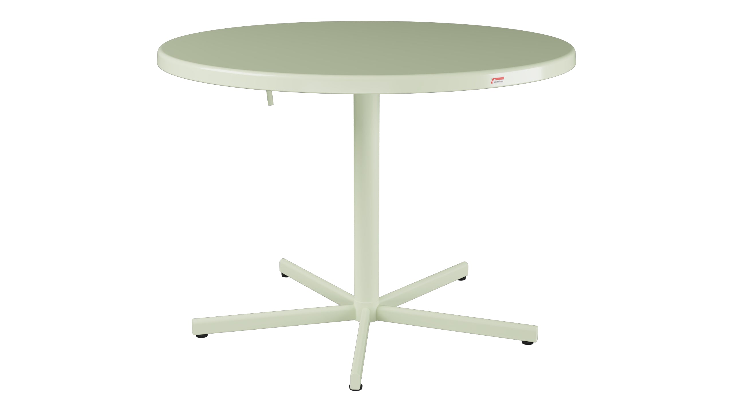 Bodensee Glasfaser-Gartentisch ø100 klappbar in Pastellgrün präsentiert im Onlineshop von KAQTU Design AG. Gartentisch ist von Schaffner