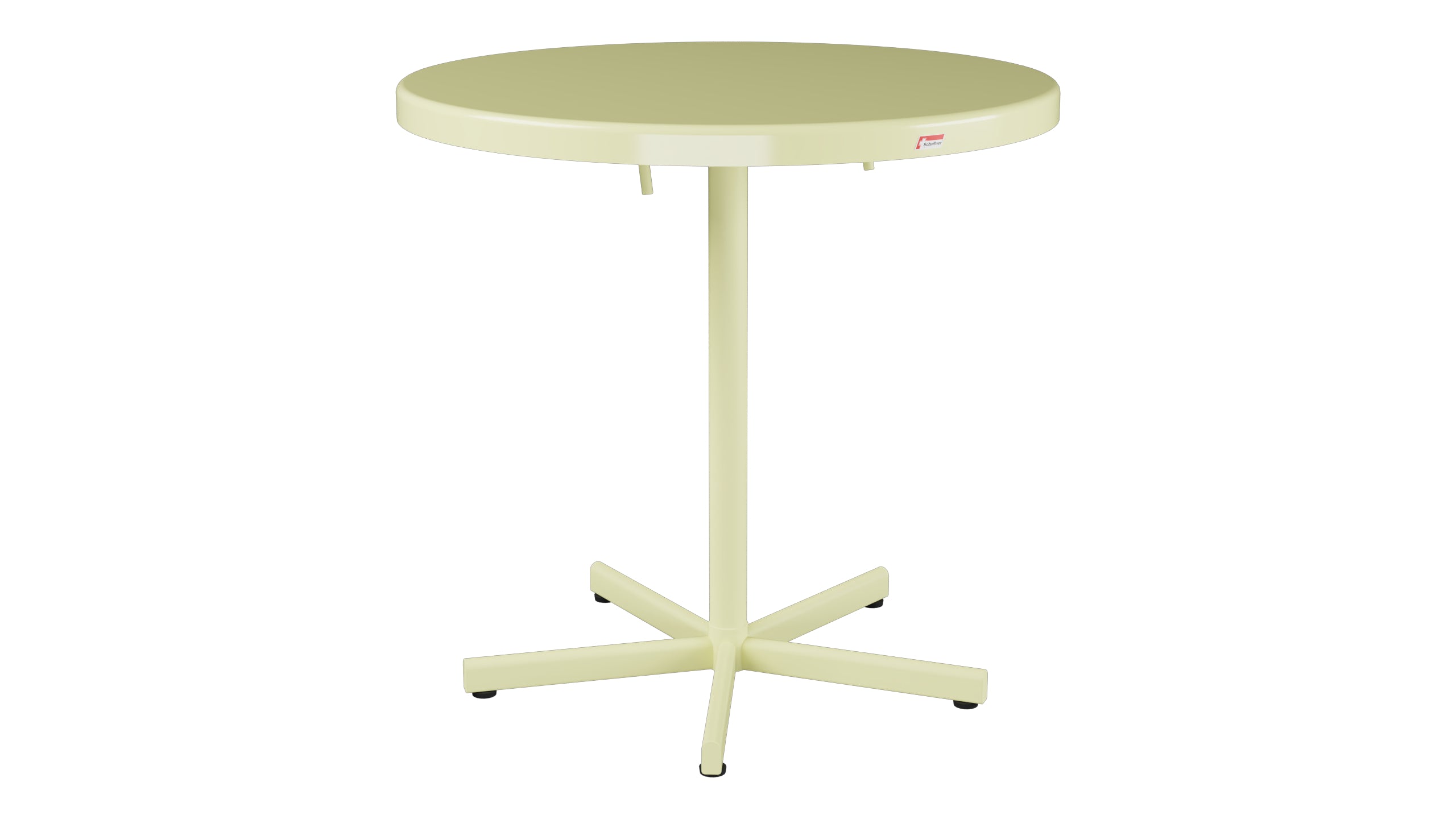Bodensee Glasfaser-Gartentisch ø75 klappbar in Buchsbaumgelb präsentiert im Onlineshop von KAQTU Design AG. Gartentisch ist von Schaffner