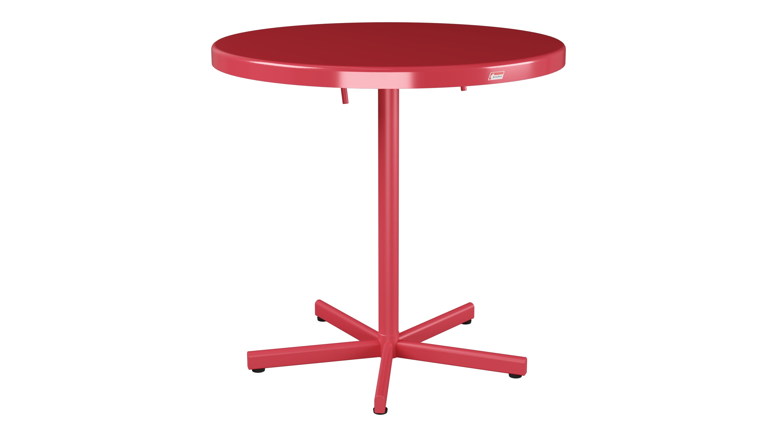 Bodensee Glasfaser-Gartentisch ø75 klappbar in Ahornrot präsentiert im Onlineshop von KAQTU Design AG. Gartentisch ist von Schaffner