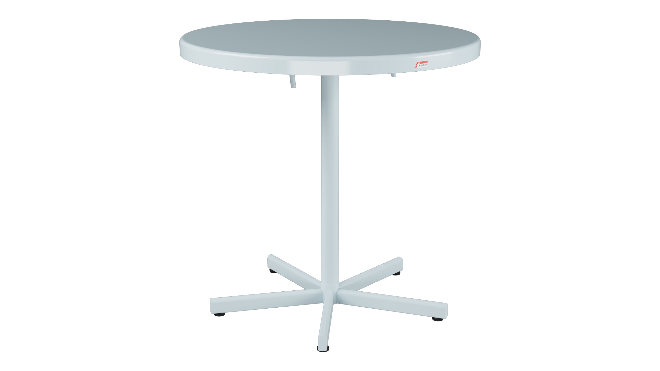Bodensee Glasfaser-Gartentisch ø75 klappbar in Pastellblau präsentiert im Onlineshop von KAQTU Design AG. Gartentisch ist von Schaffner