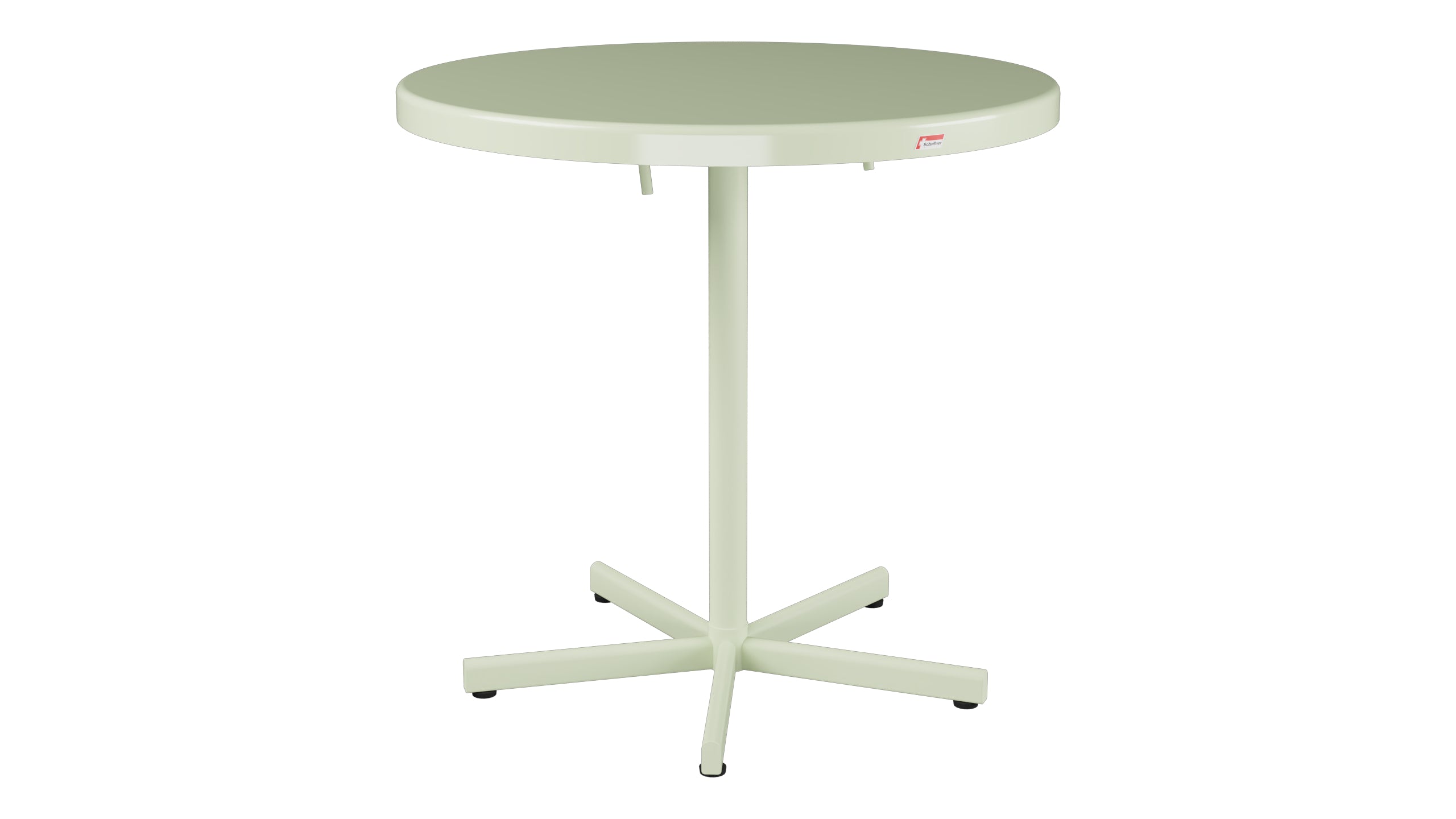 Bodensee Glasfaser-Gartentisch ø75 klappbar in Pastellgrün präsentiert im Onlineshop von KAQTU Design AG. Gartentisch ist von Schaffner