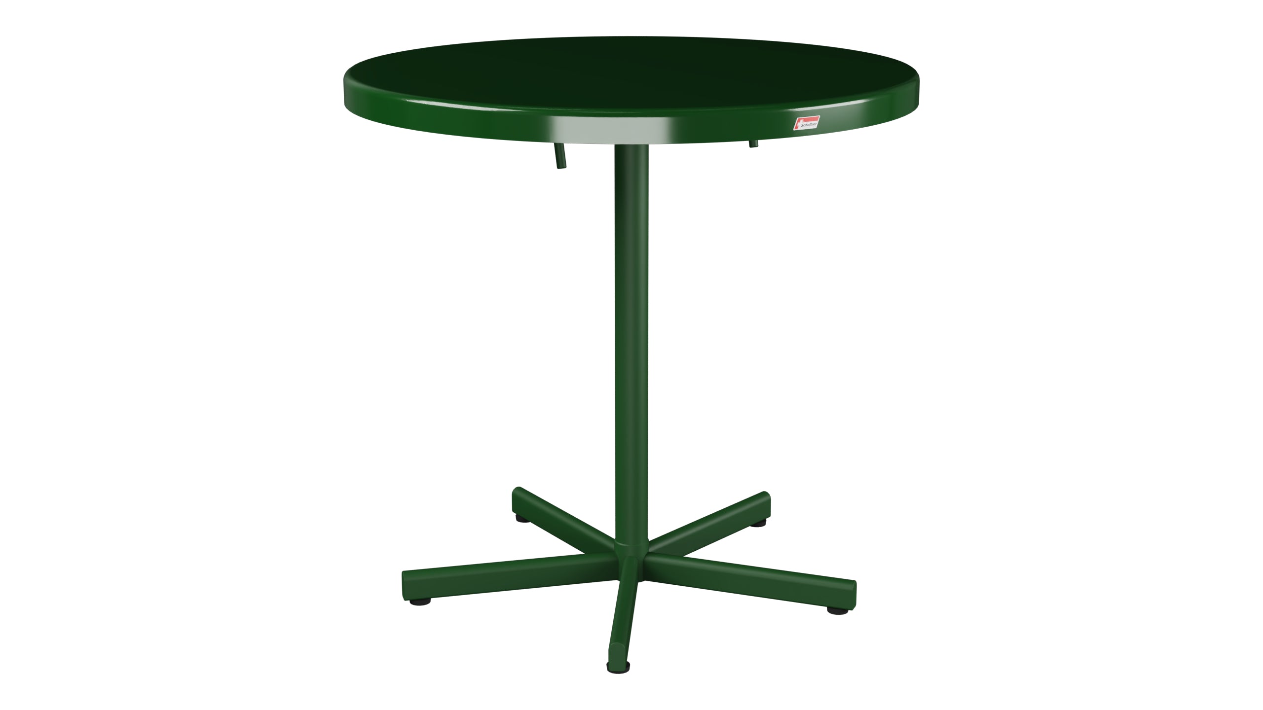 Bodensee Glasfaser-Gartentisch ø75 klappbar in Tannengrün präsentiert im Onlineshop von KAQTU Design AG. Gartentisch ist von Schaffner