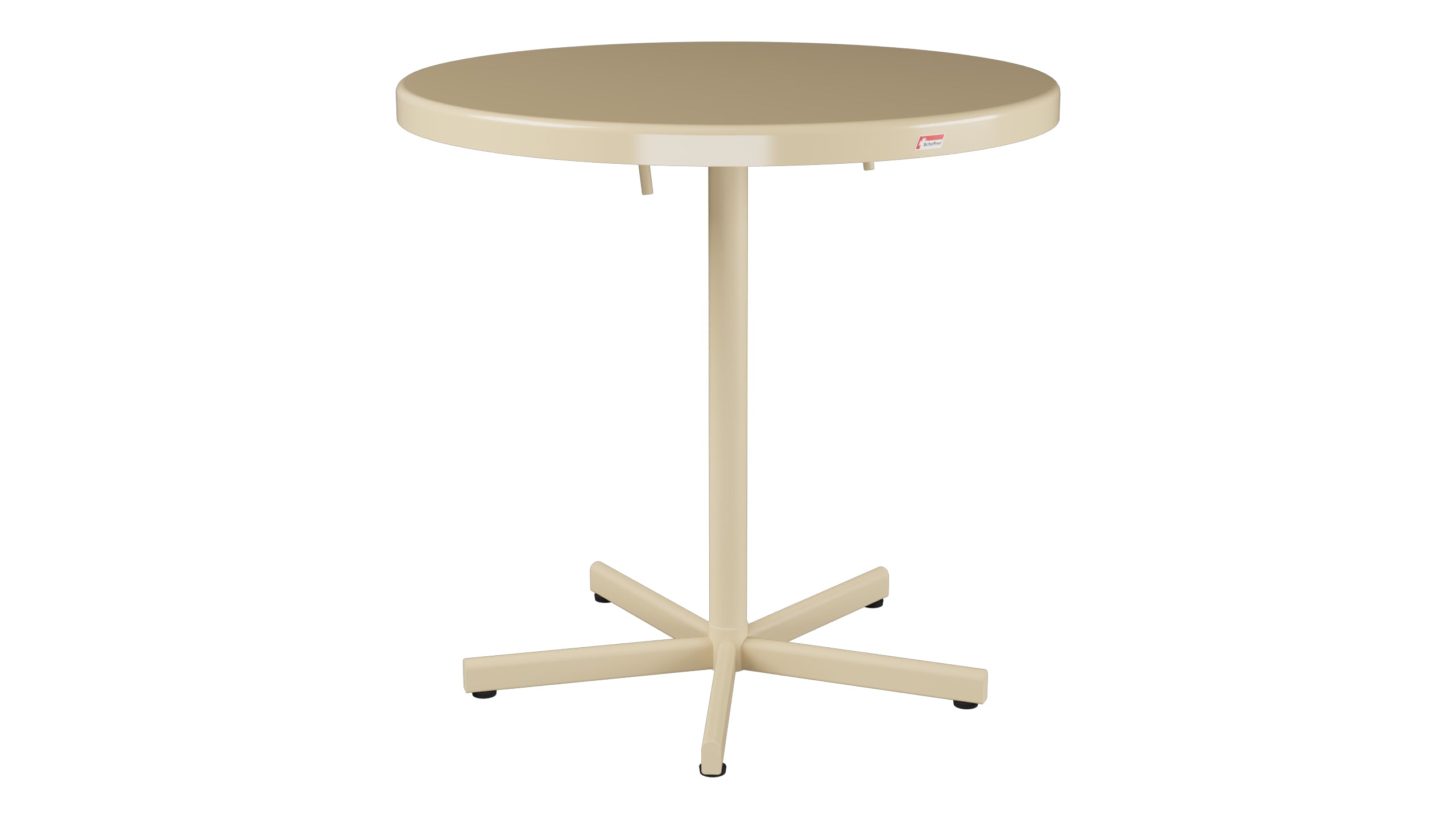 Bodensee Glasfaser-Gartentisch ø75 klappbar in Pastellbraun präsentiert im Onlineshop von KAQTU Design AG. Gartentisch ist von Schaffner